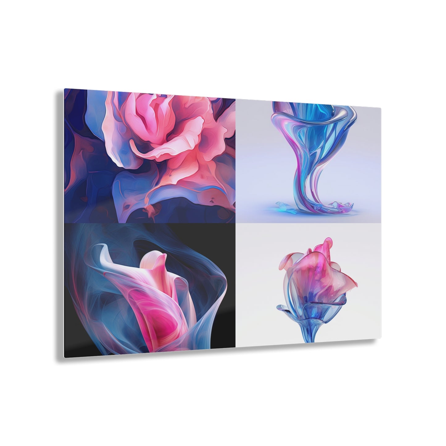 Acrylic Prints Pink & Blue Tulip Rose 5