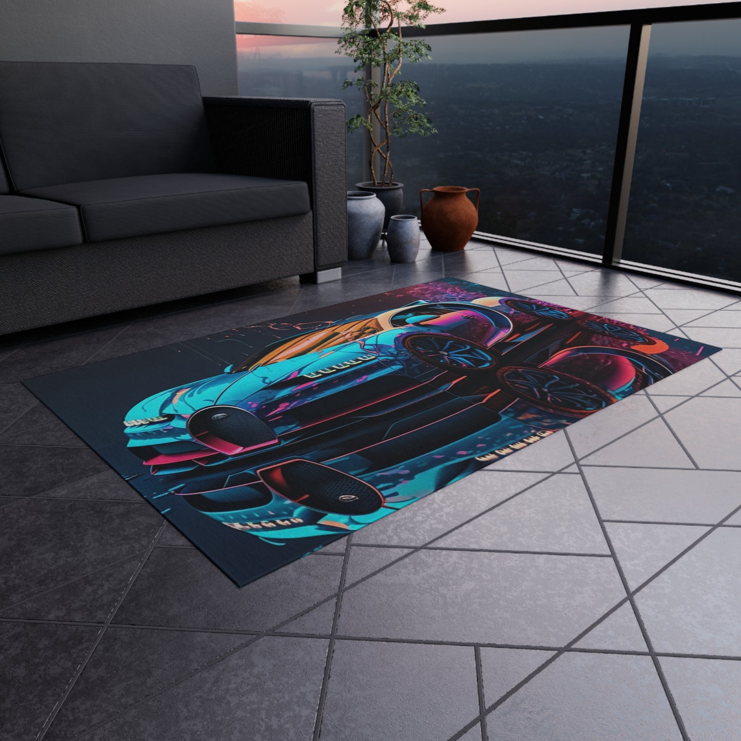 Outdoor Rug  Bugatti Neon Chiron 4