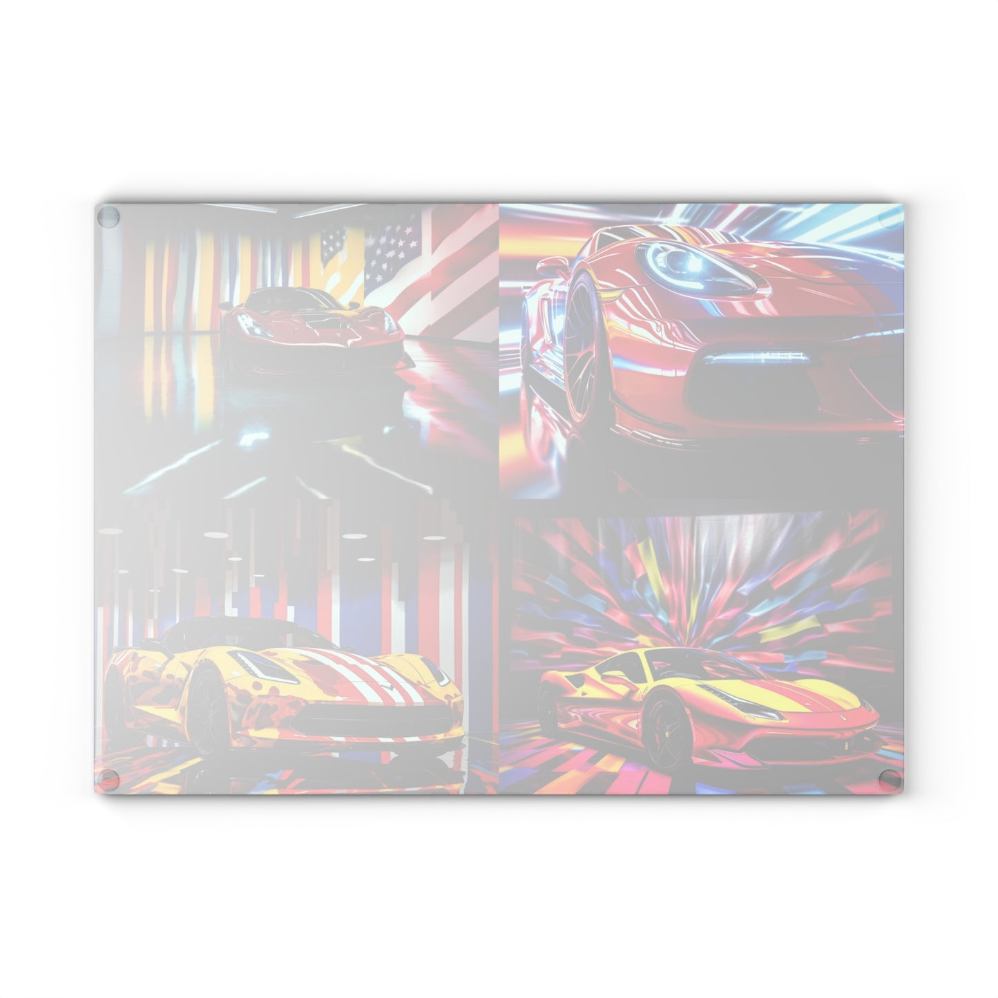 Glass Cutting Board Macro Flag Ferrari 5