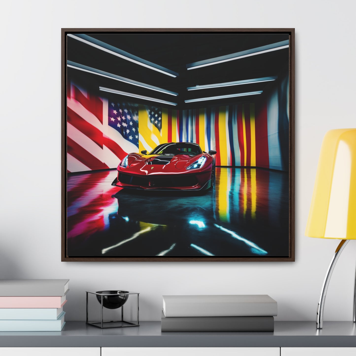 Gallery Canvas Wraps, Square Frame Macro Flag Ferrari 2