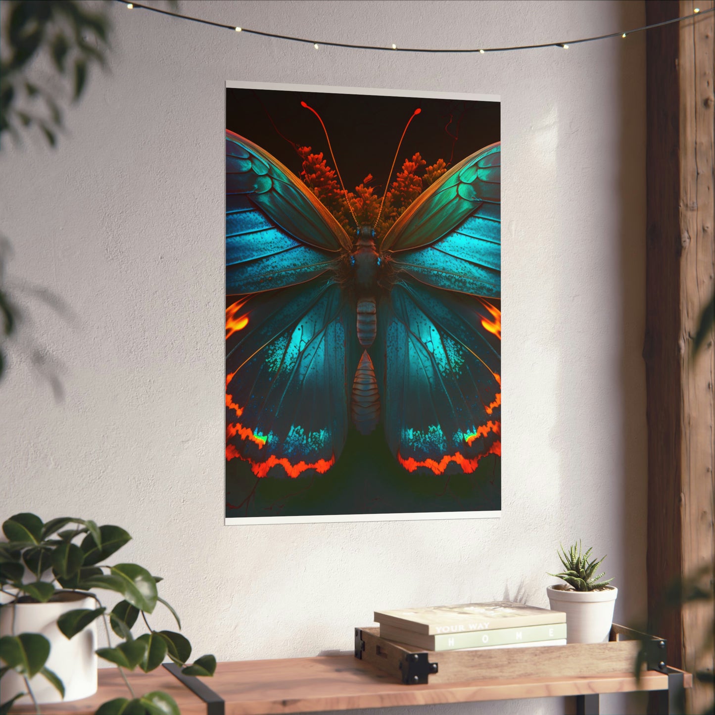 Premium Matte Vertical Posters Neon Butterfly Flair 3