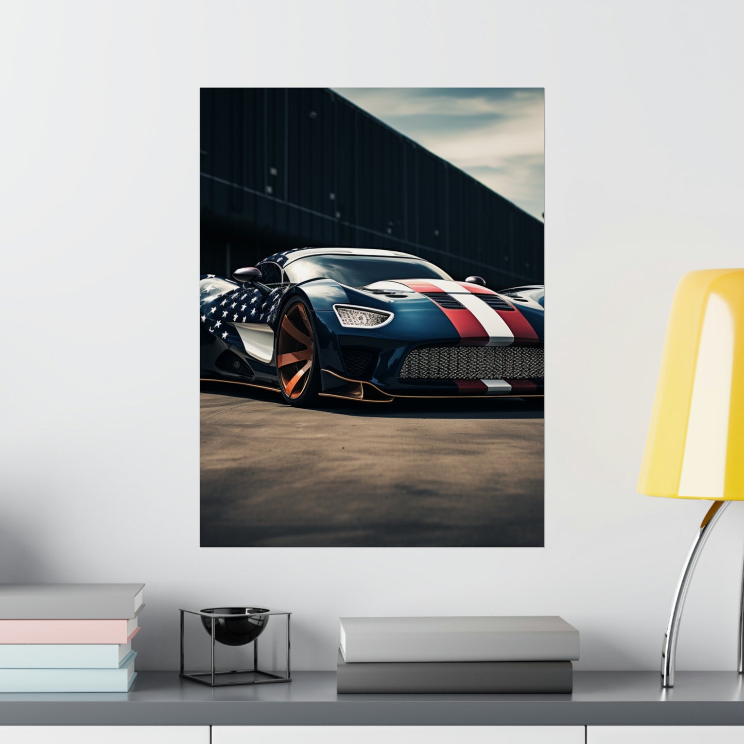 Premium Matte Vertical Posters Bugatti Flag American 2