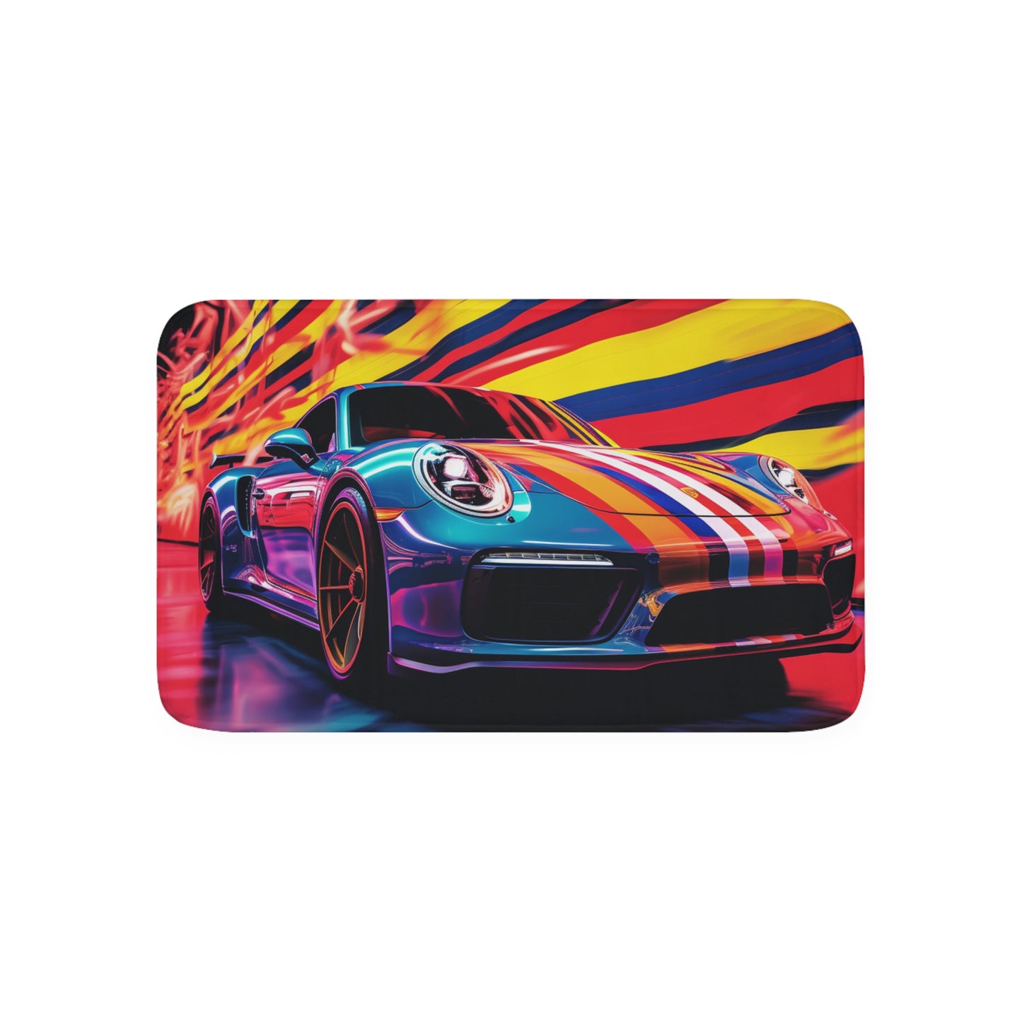 Memory Foam Bath Mat Macro American Flag Porsche 2