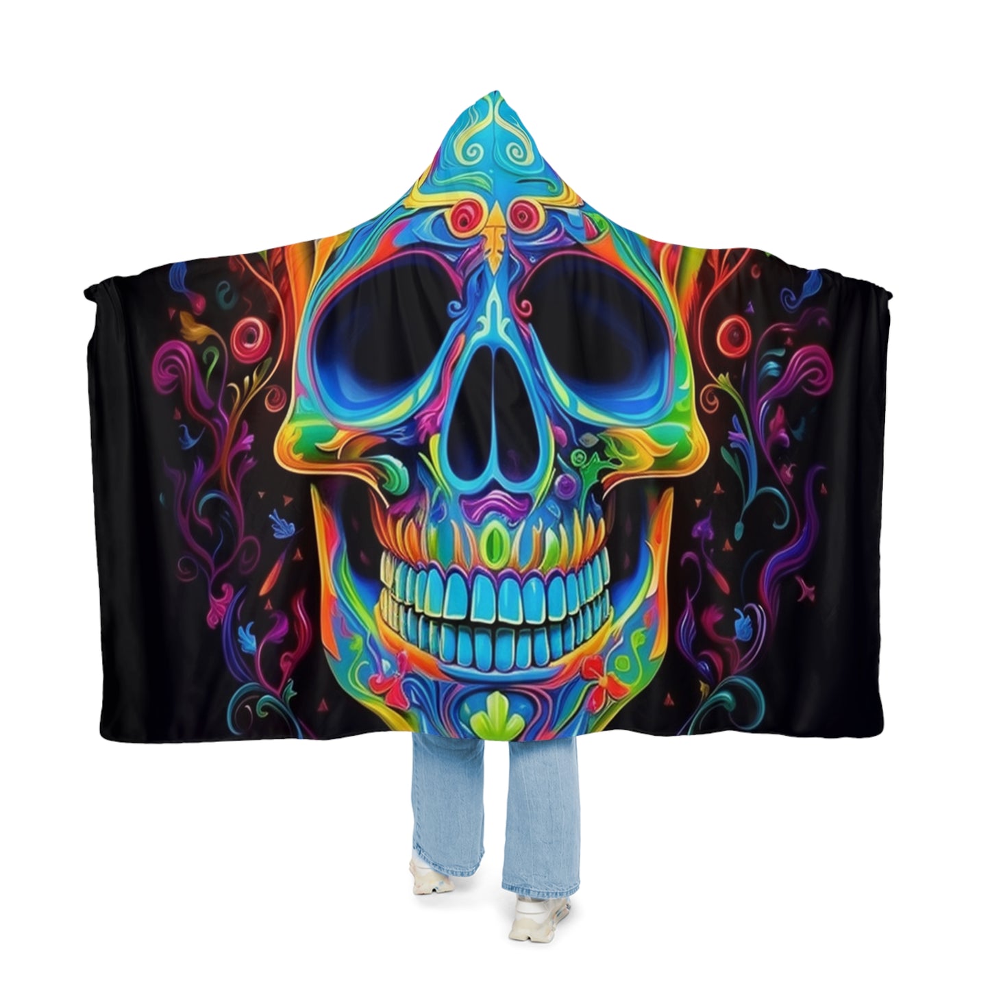 Snuggle Hooded Blanket Macro Skull Color 4