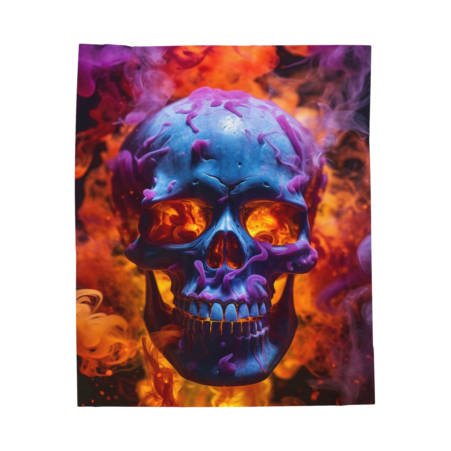 Velveteen Plush Blanket Macro Skull 3