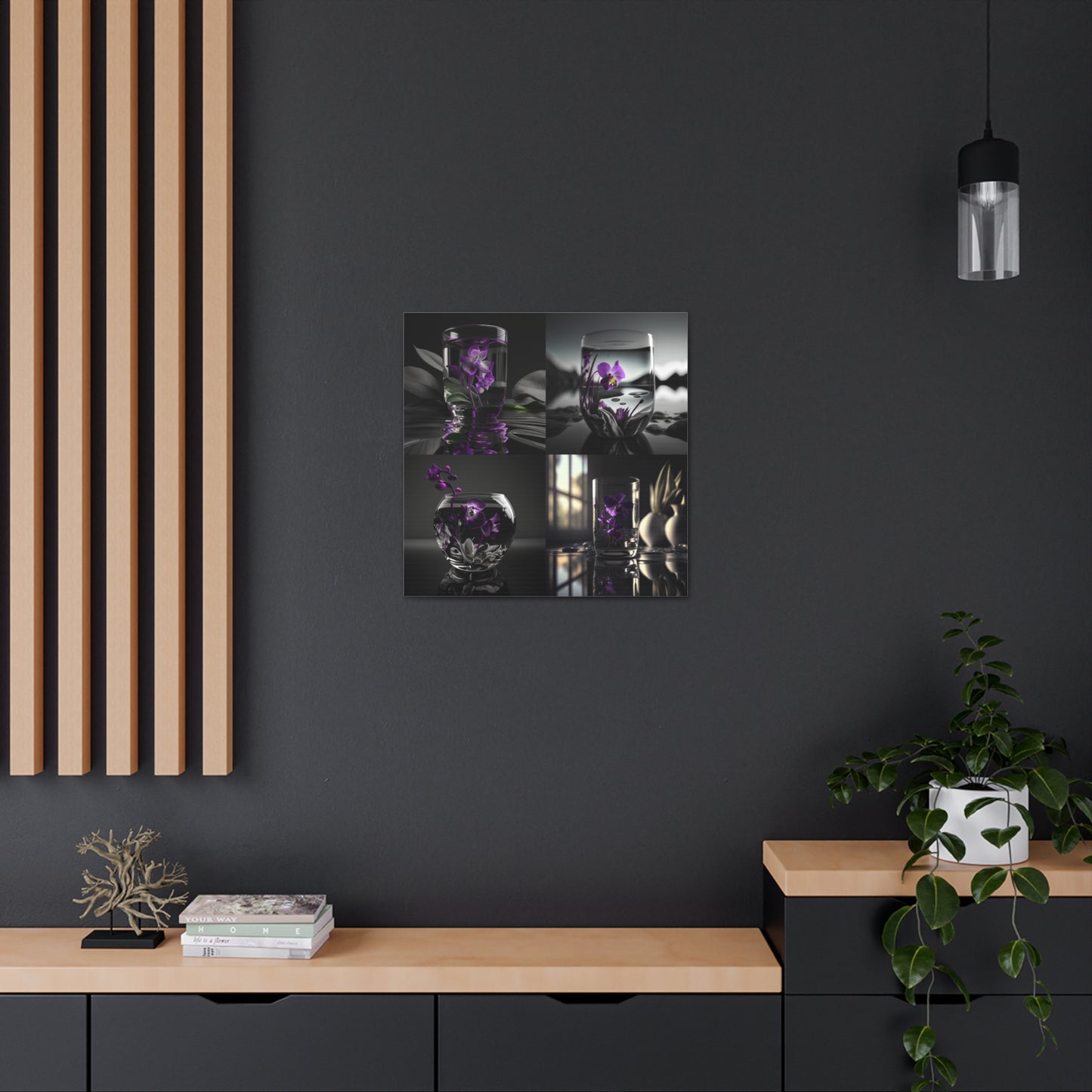 Canvas Gallery Wraps Purple Orchid Glass vase 5