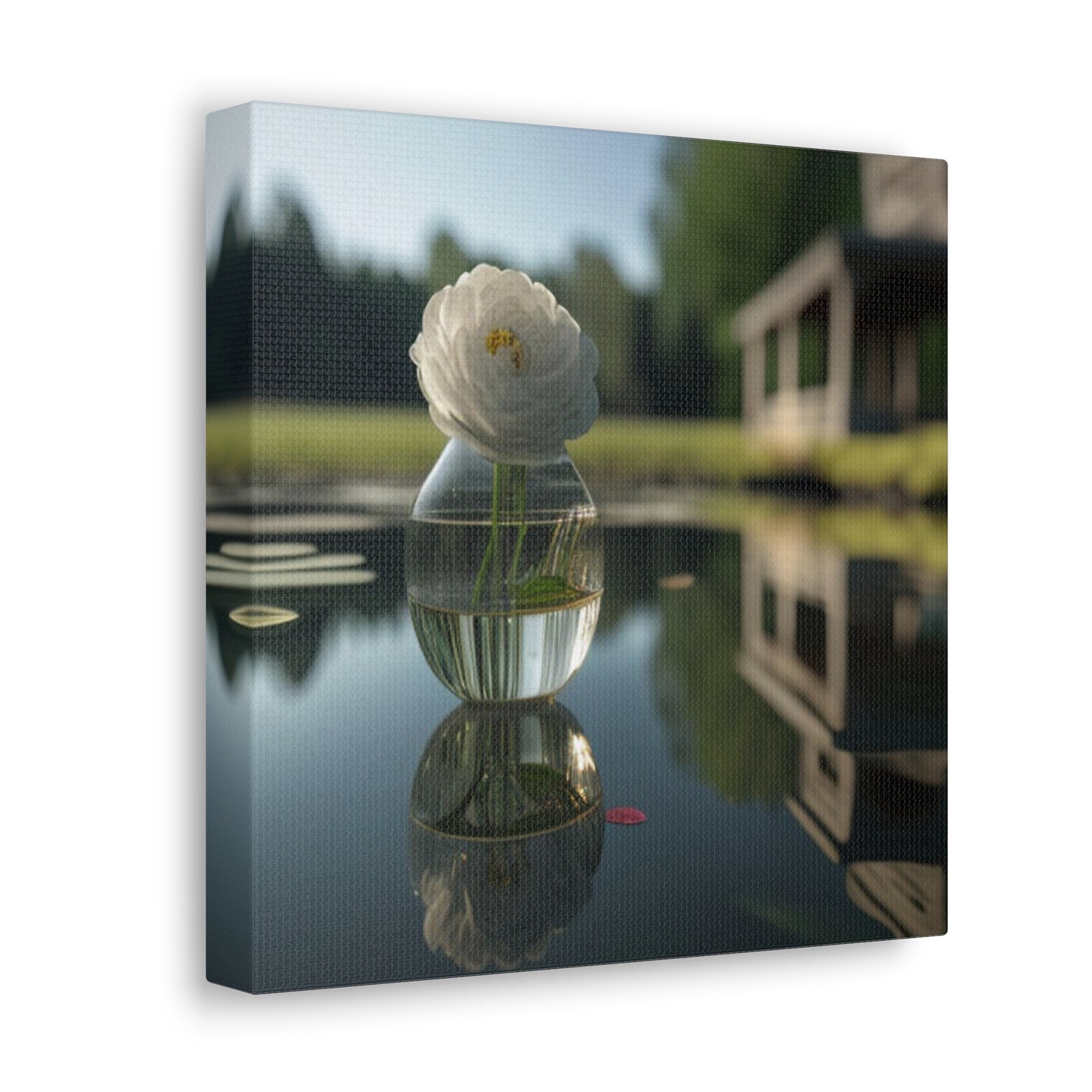 Canvas Gallery Wraps White Peony glass vase 1