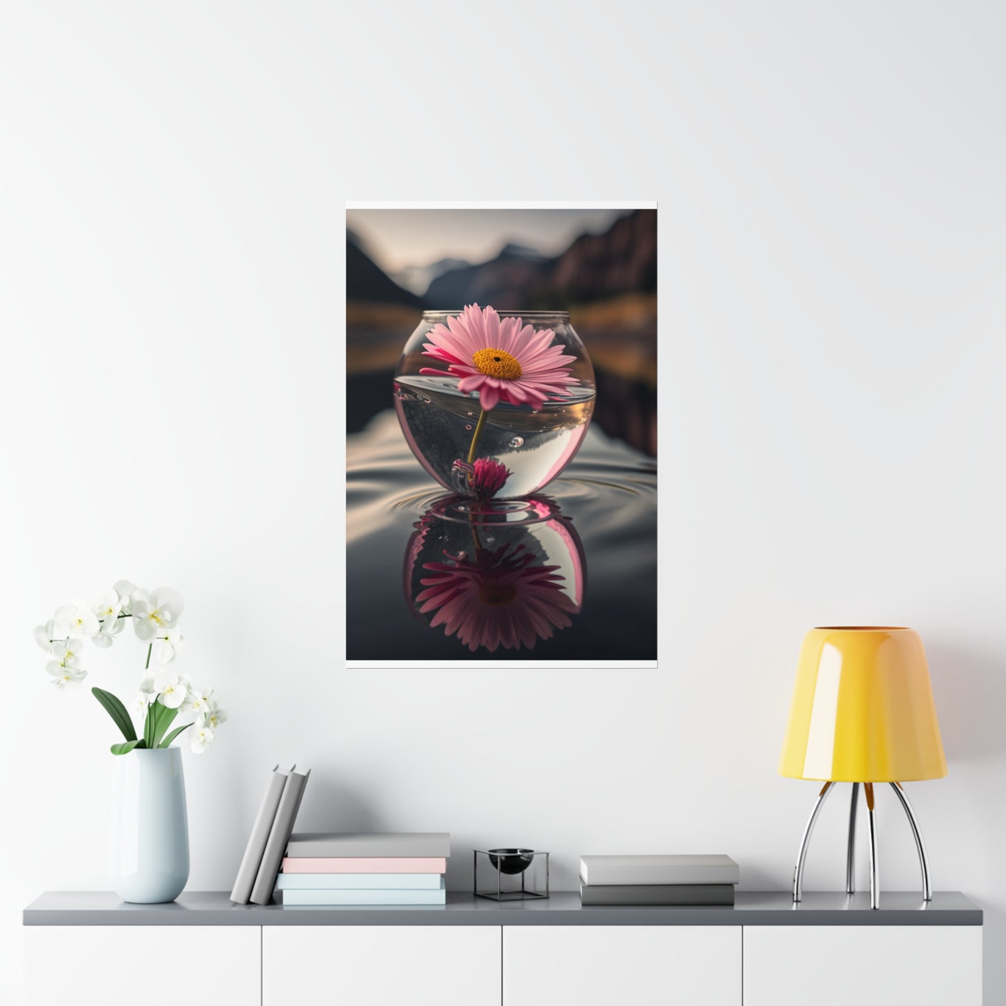 Premium Matte Vertical Posters Daisy in a vase 2