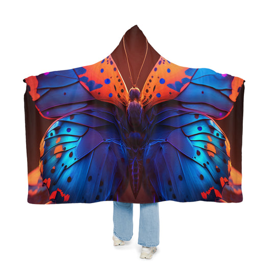 Snuggle Hooded Blanket Neon Butterfly Macro 3