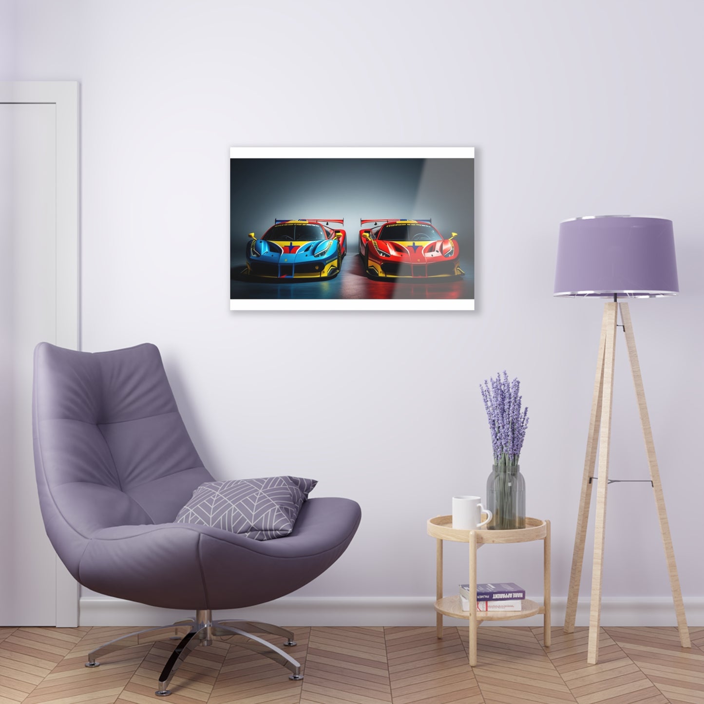 Acrylic Prints Ferrari Red Blue 2