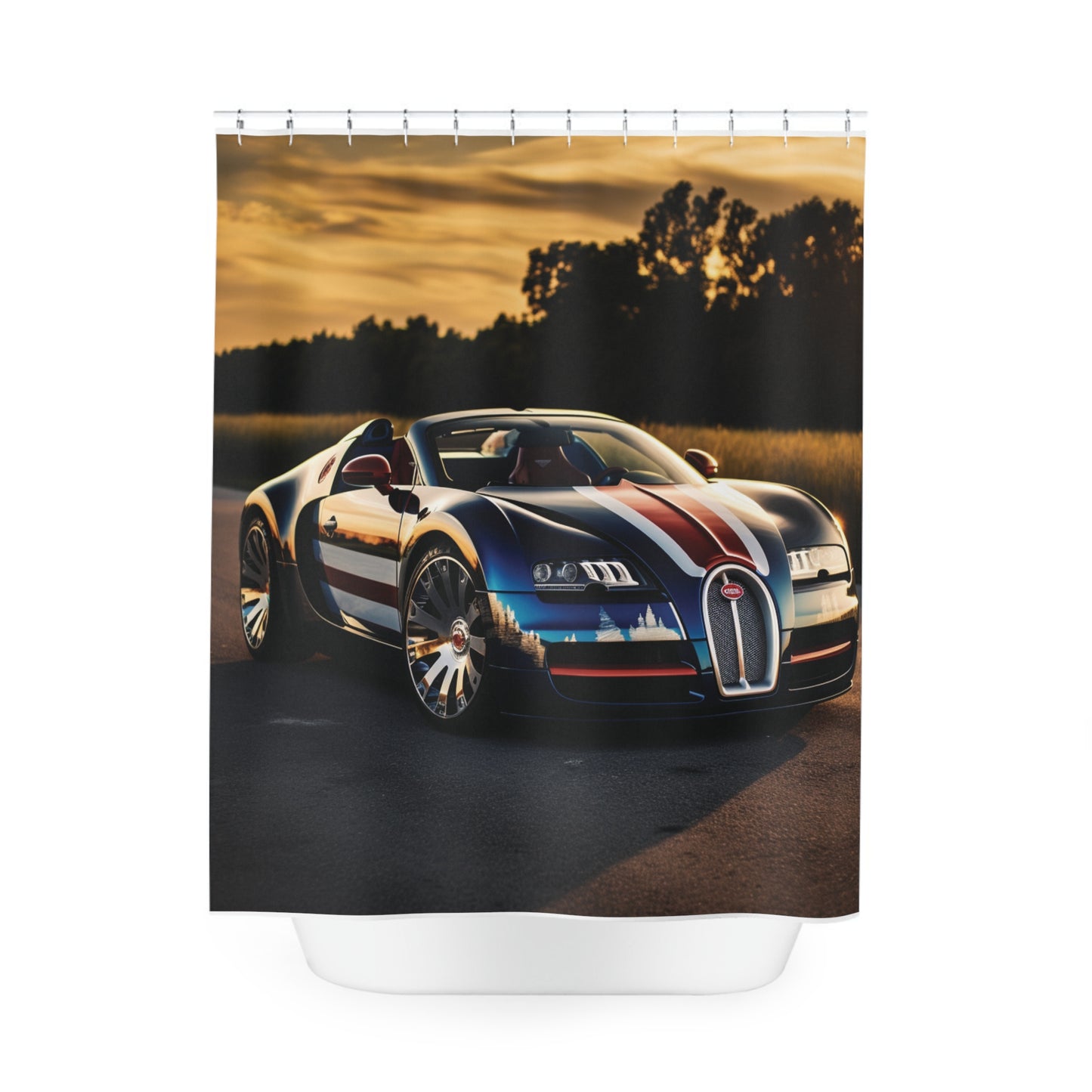 Polyester Shower Curtain Bugatti Flag American 3