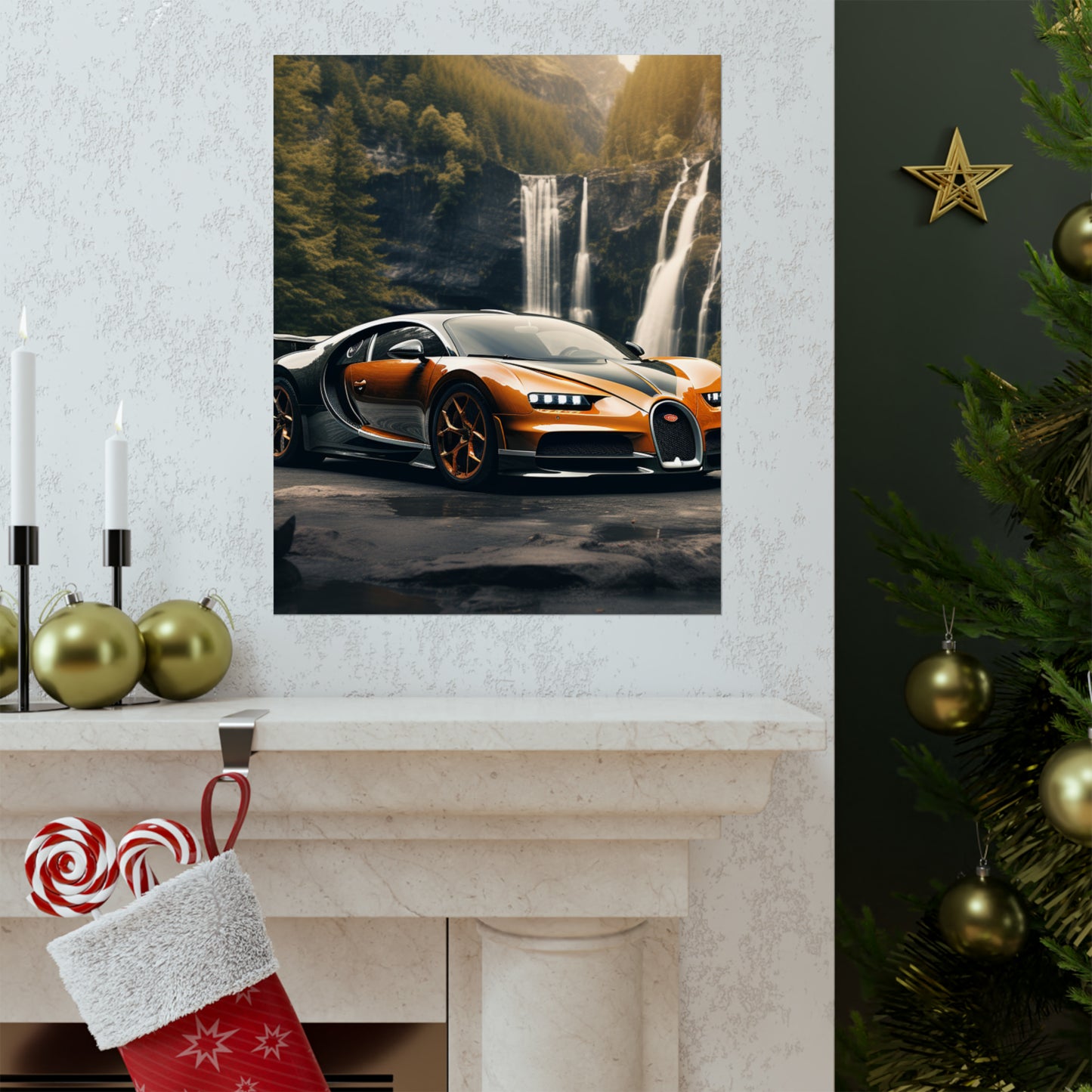 Premium Matte Vertical Posters Bugatti Waterfall 3