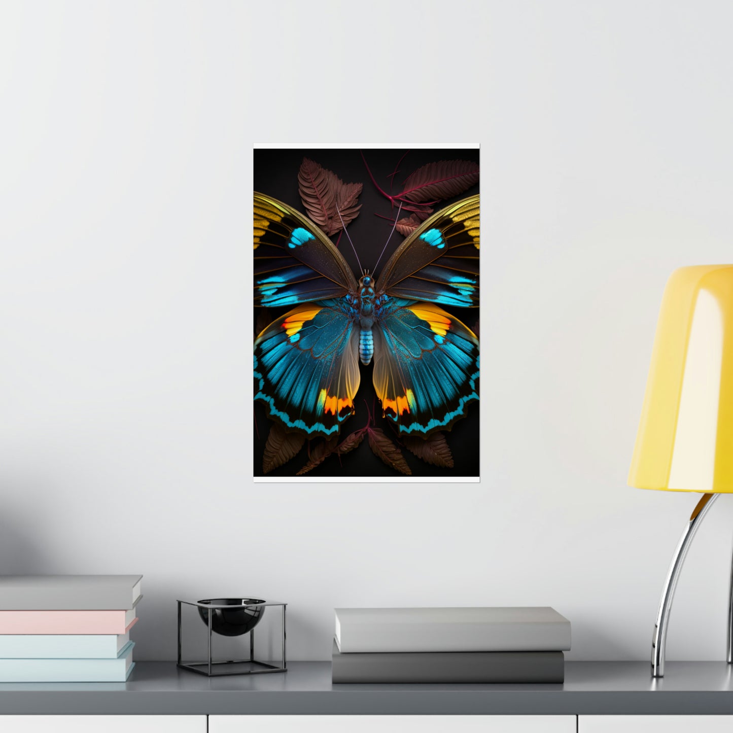 Premium Matte Vertical Posters Neon Butterfly Flair 1