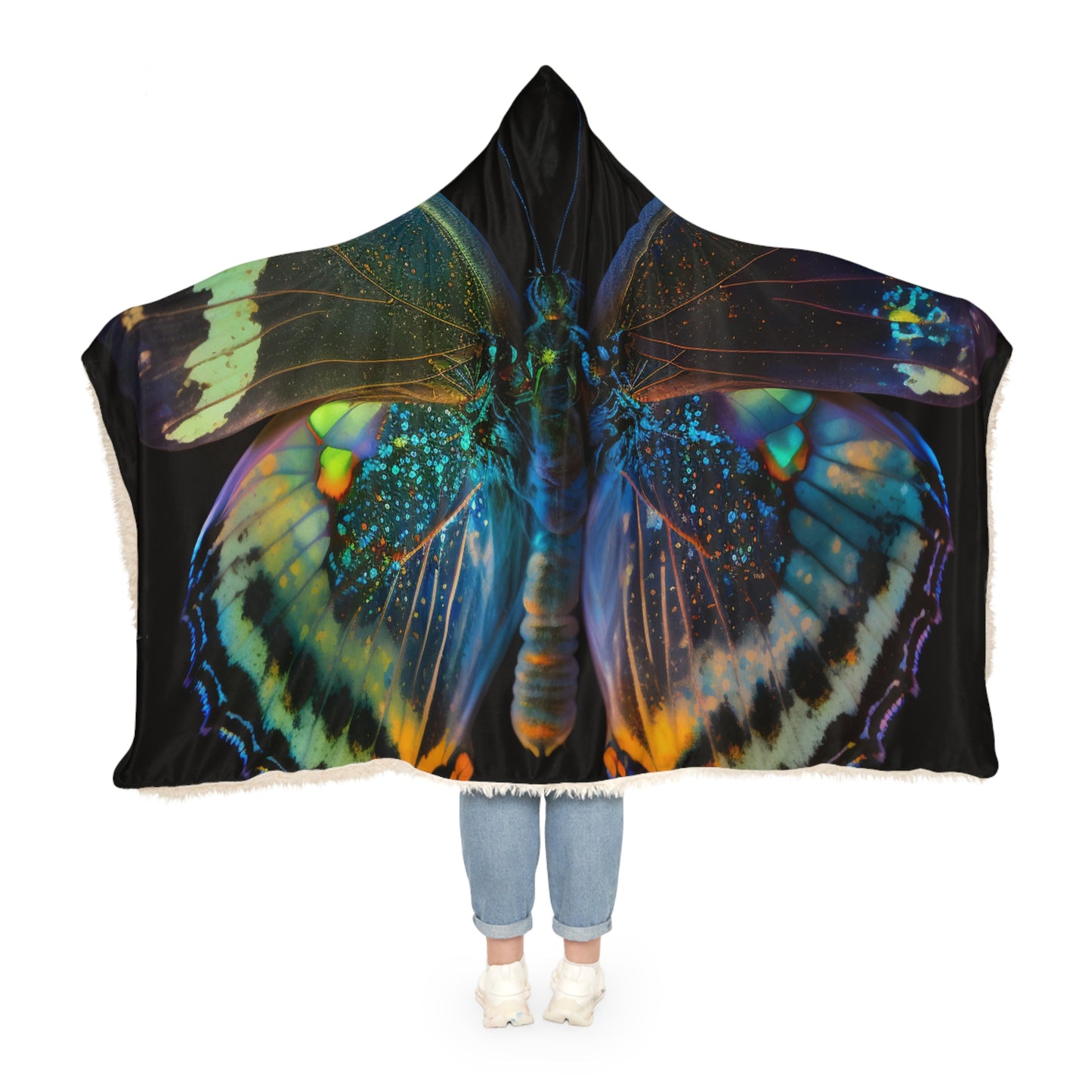 Snuggle Hooded Blanket Neon Butterfly Flair 4