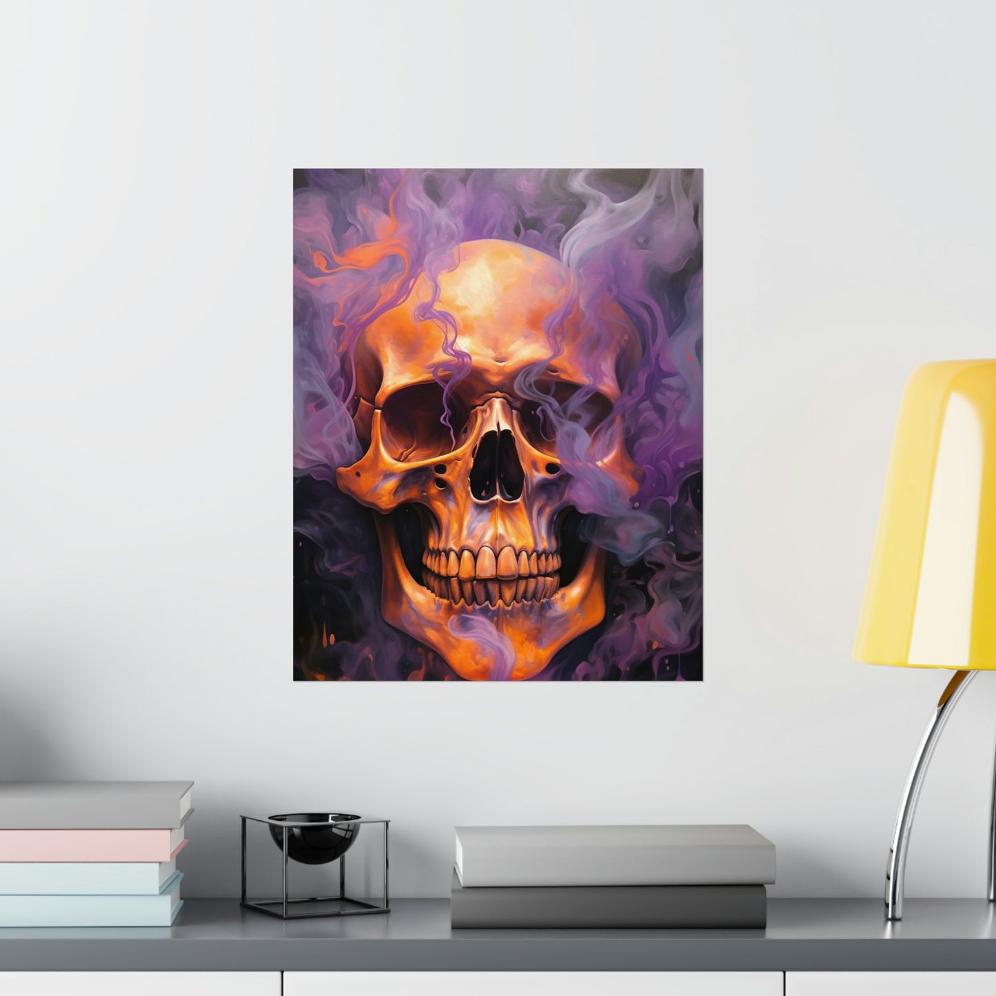 Premium Matte Vertical Posters Skull Flames 4