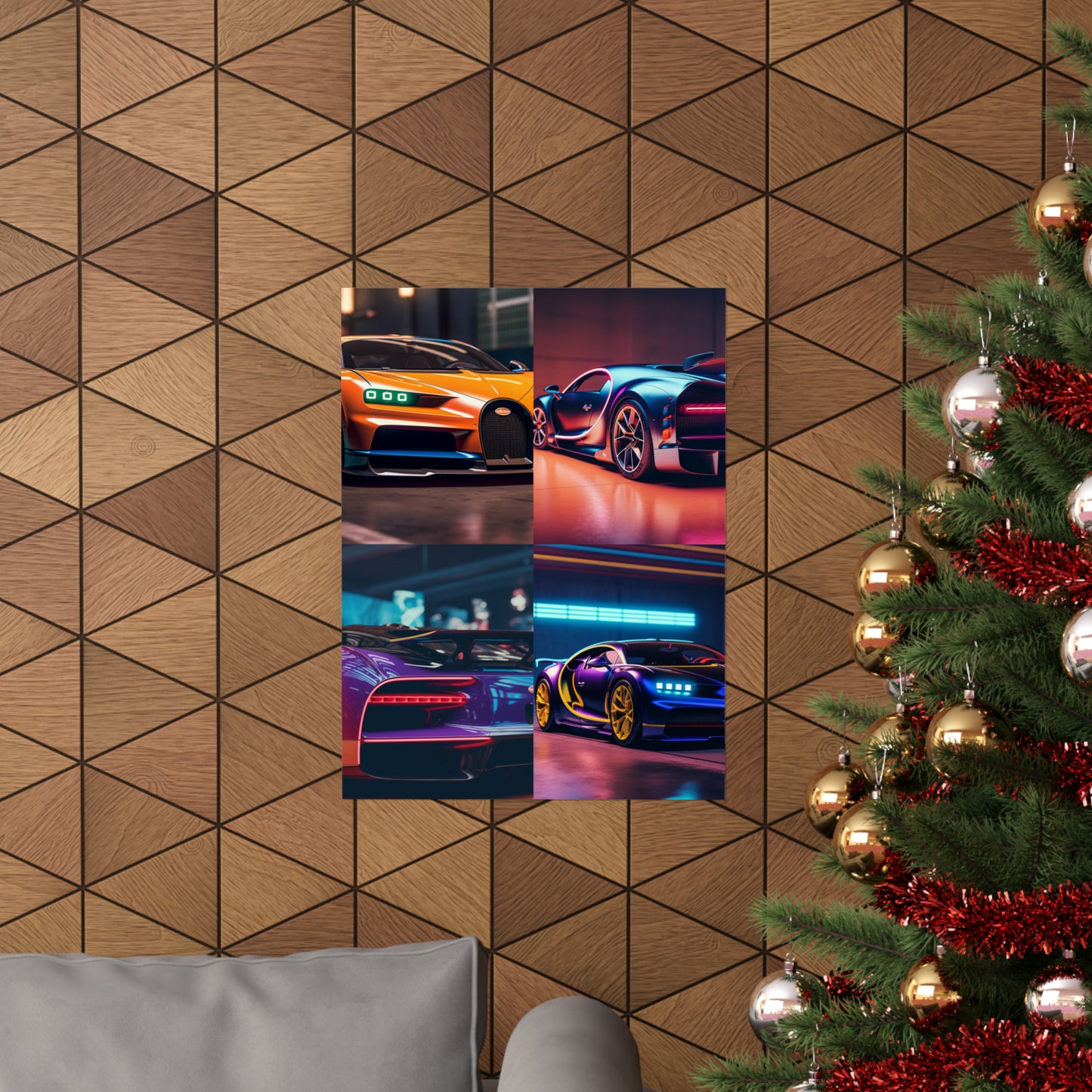 Premium Matte Vertical Posters Hyper Bugatti Neon Chiron 5