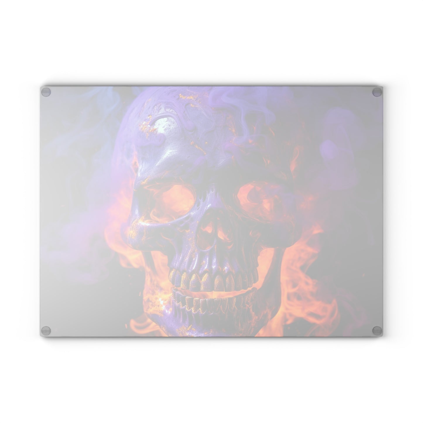 Glass Cutting Board Macro Skull 1