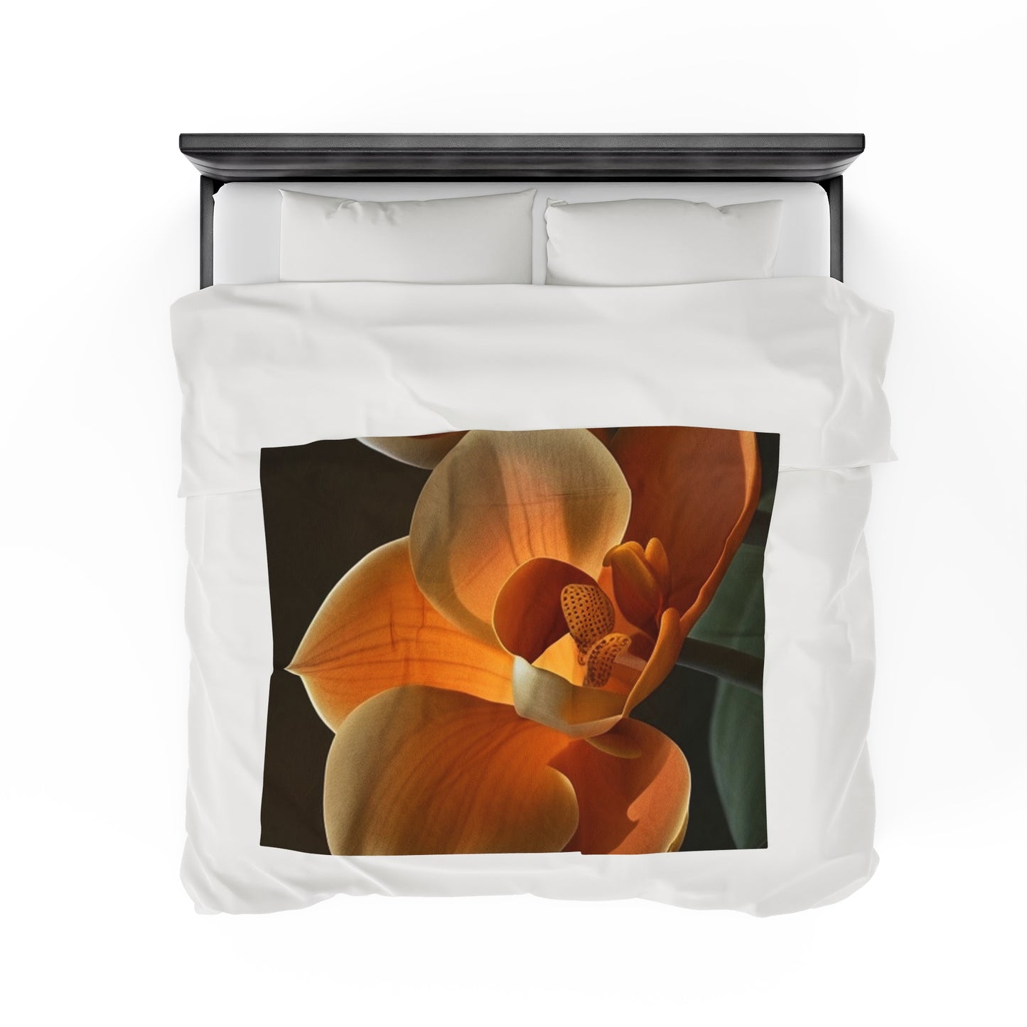 Velveteen Plush Blanket Orange Orchid 4