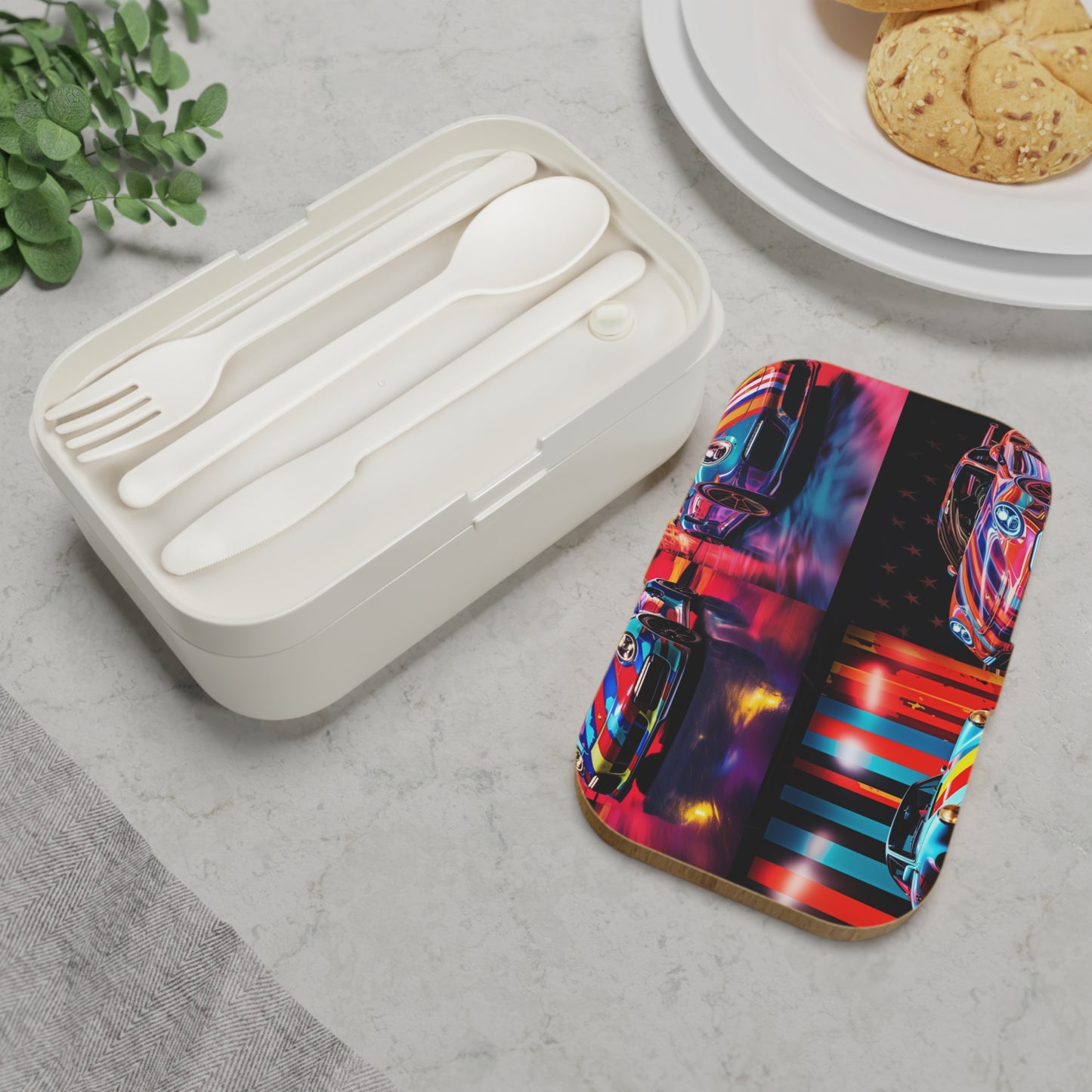 Bento Lunch Box Macro American Flag Porsche 5