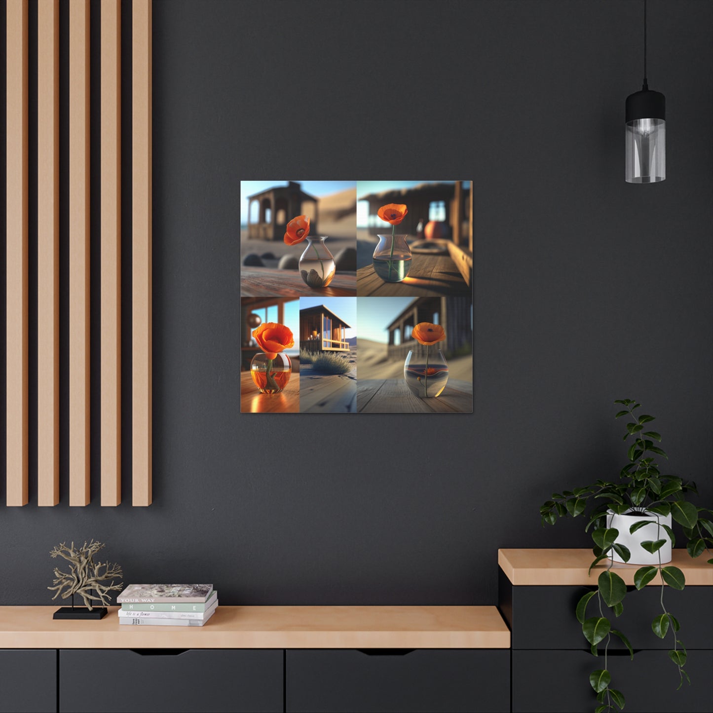 Canvas Gallery Wraps Poppy in a Glass Vase 5