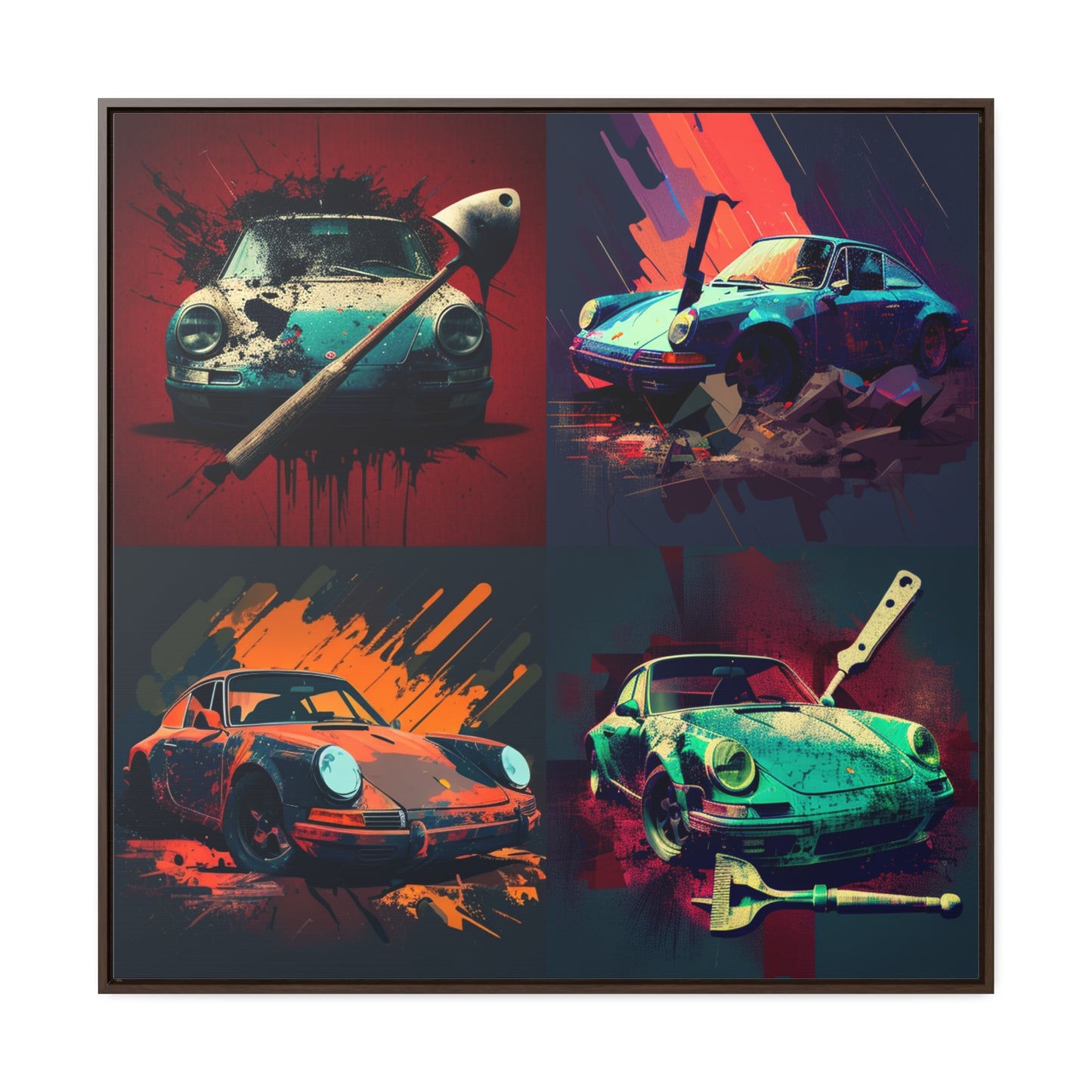 Gallery Canvas Wraps, Square Frame Porsche Abstract 5
