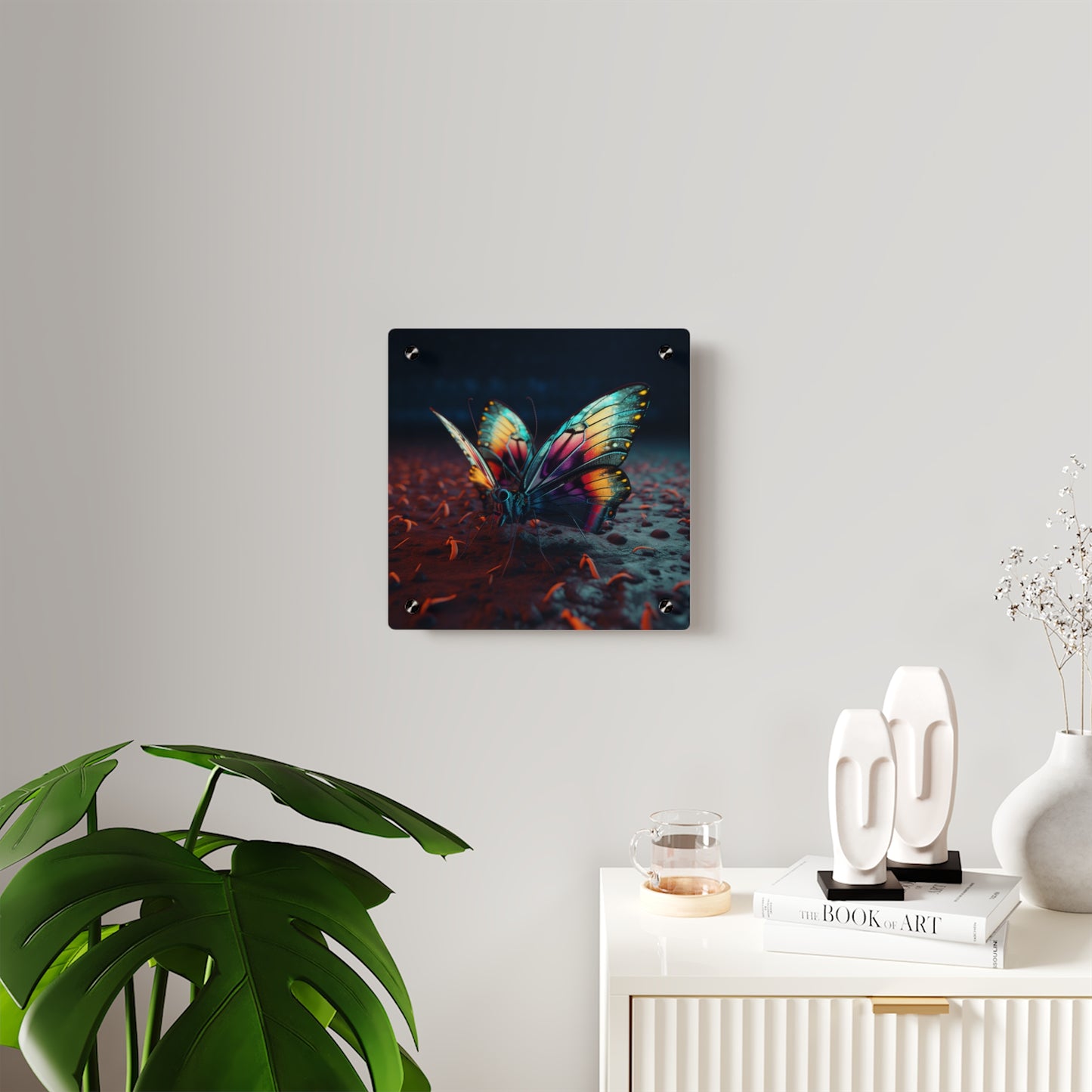 Acrylic Wall Art Panels Hyper Colorful Butterfly Macro 1