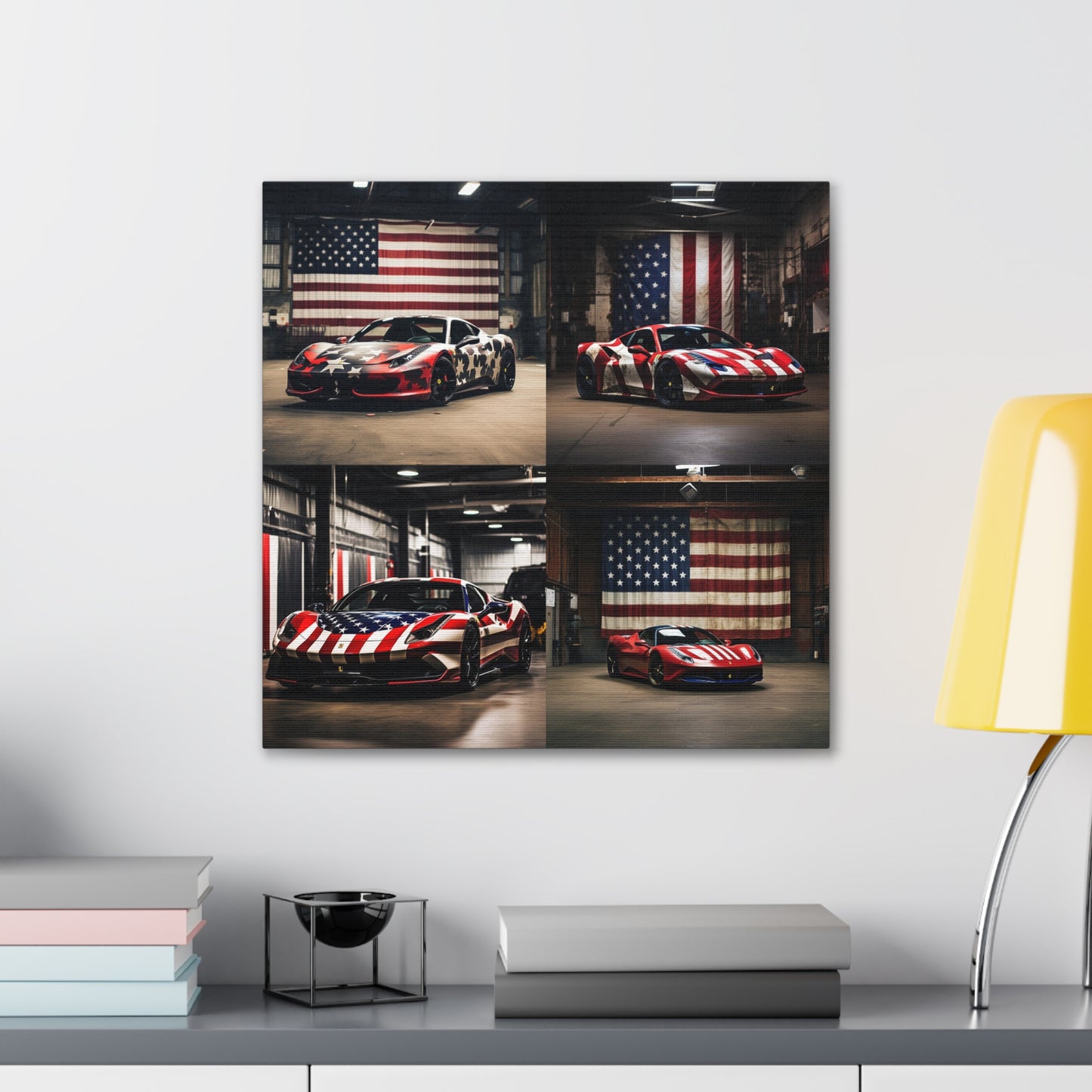 Canvas Gallery Wraps American Flag Farrari 5