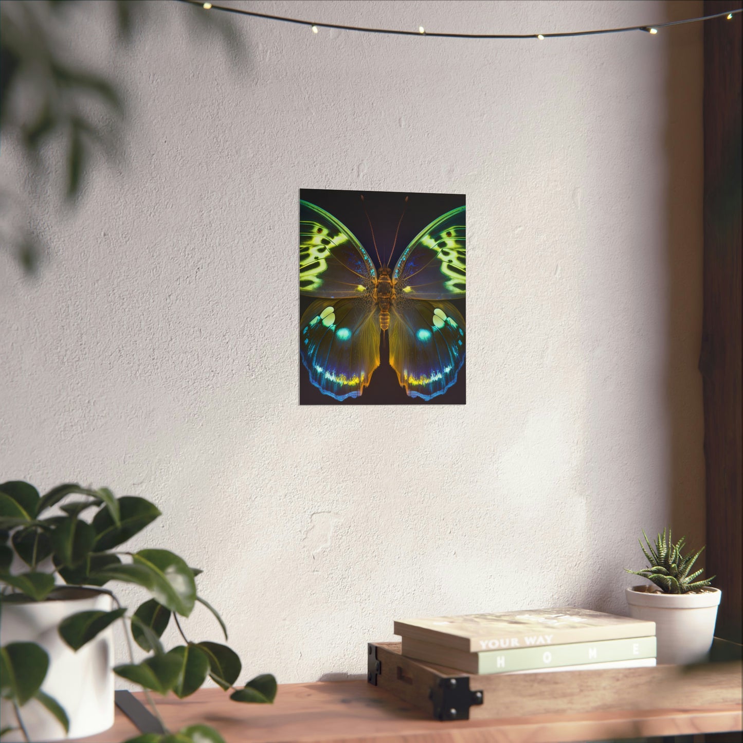 Premium Matte Vertical Posters Neon Hue Butterfly 1