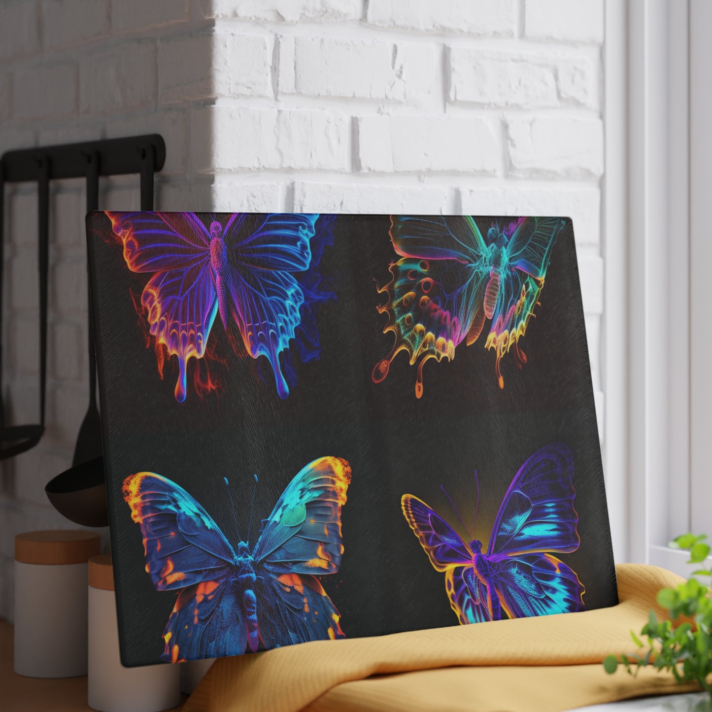 Glass Cutting Board Thermal Butterfly 5