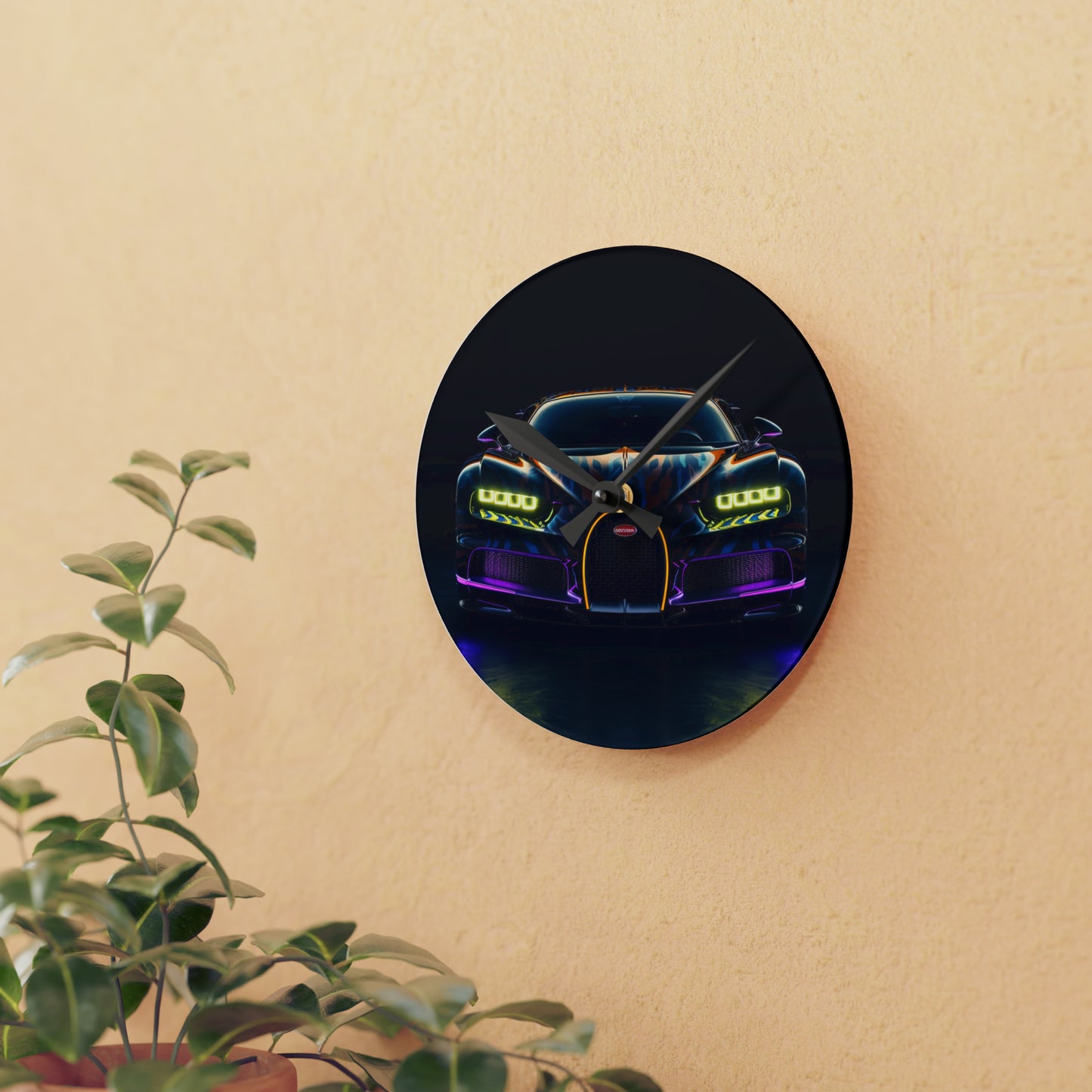 Acrylic Wall Clock Hyper Bugatti Chiron 3