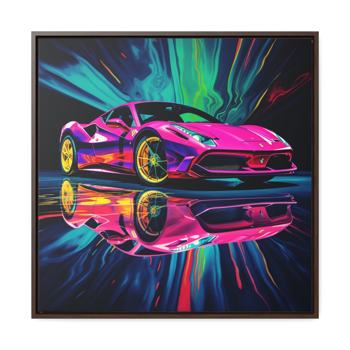 Gallery Canvas Wraps, Square Frame Pink Ferrari Macro 4