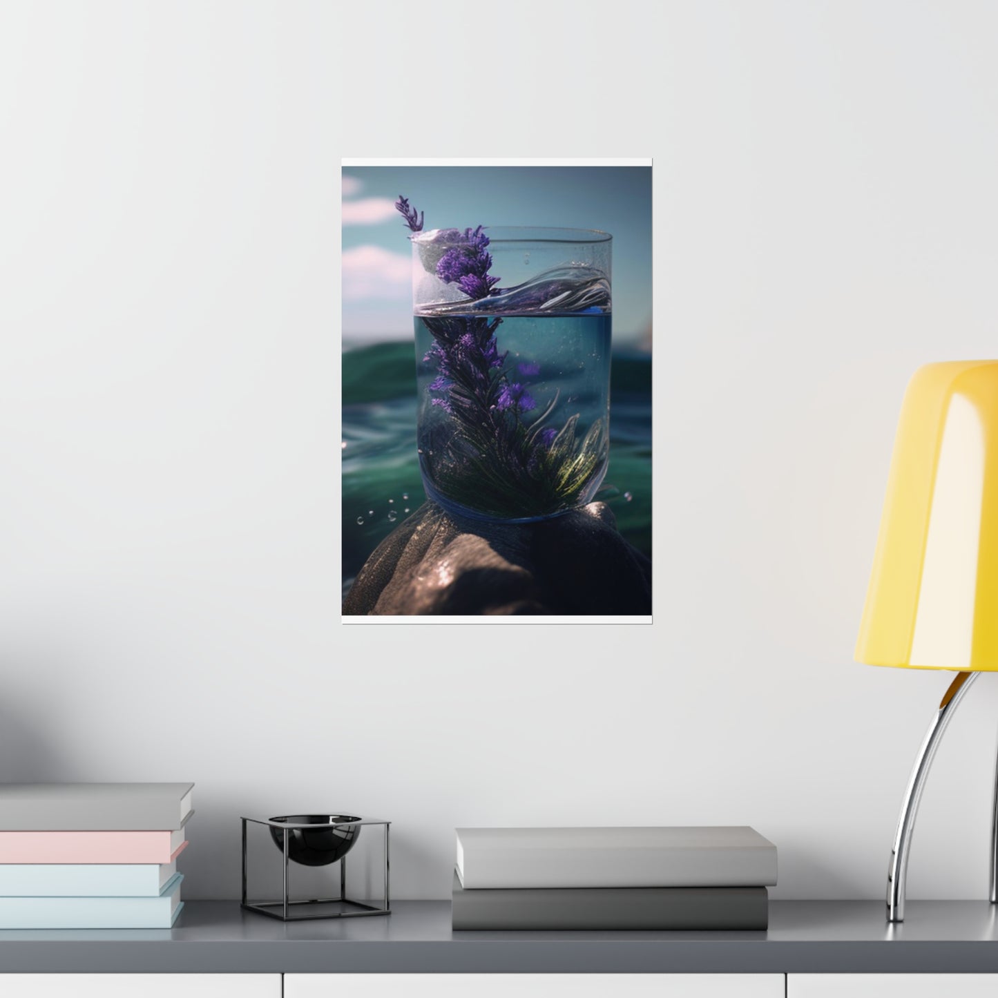 Premium Matte Vertical Posters Lavender in a vase 2