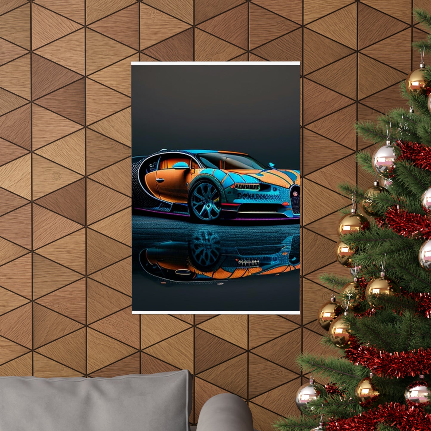 Premium Matte Vertical Posters Bugatti Blue 1