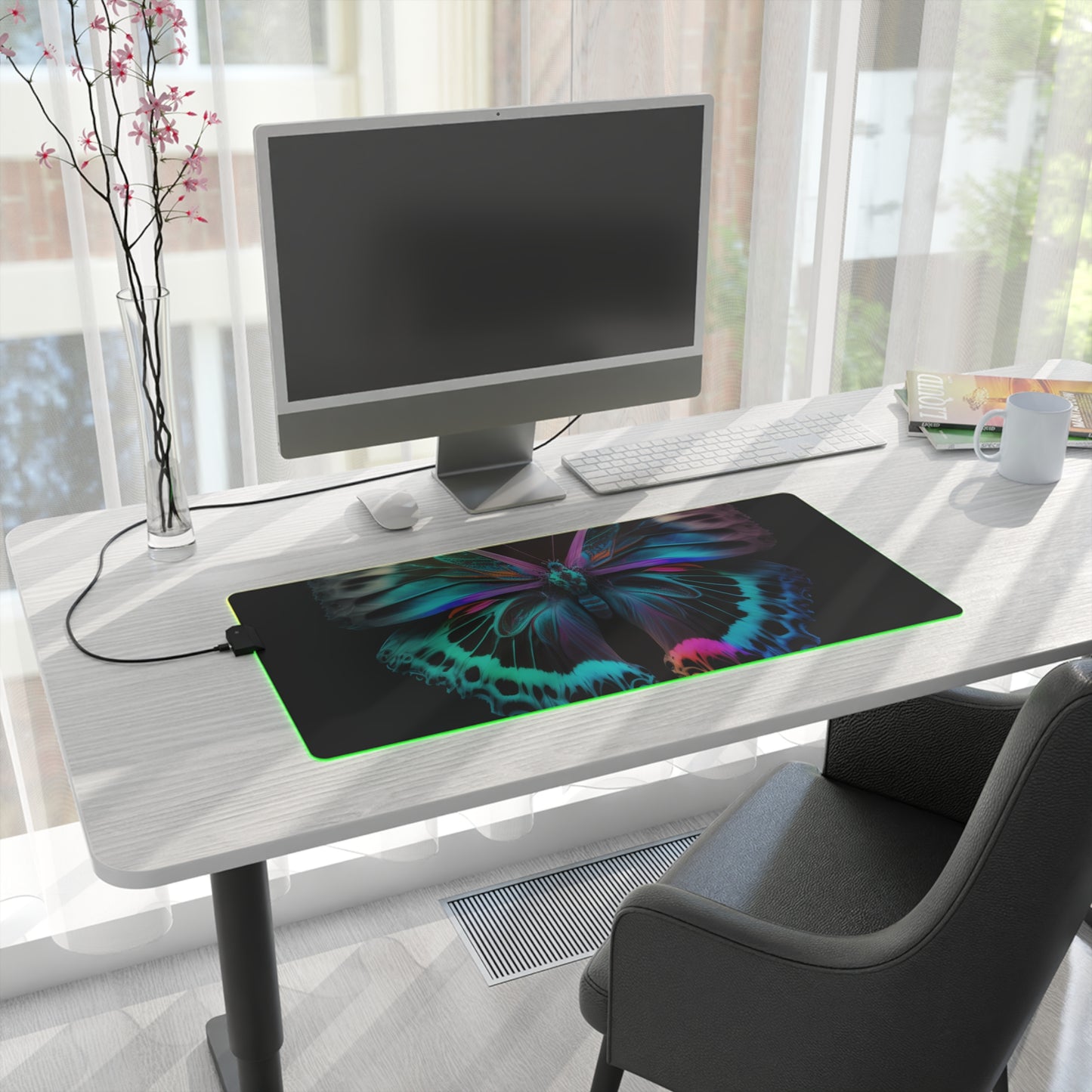 LED Gaming Mouse Pad Raw Florescent Glow 2