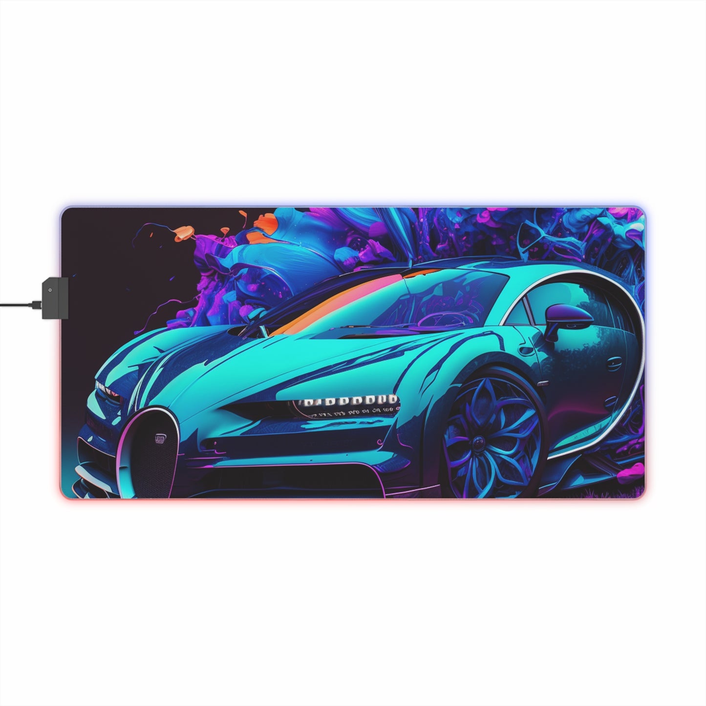 LED Gaming Mouse Pad Bugatti Neon Chiron 3