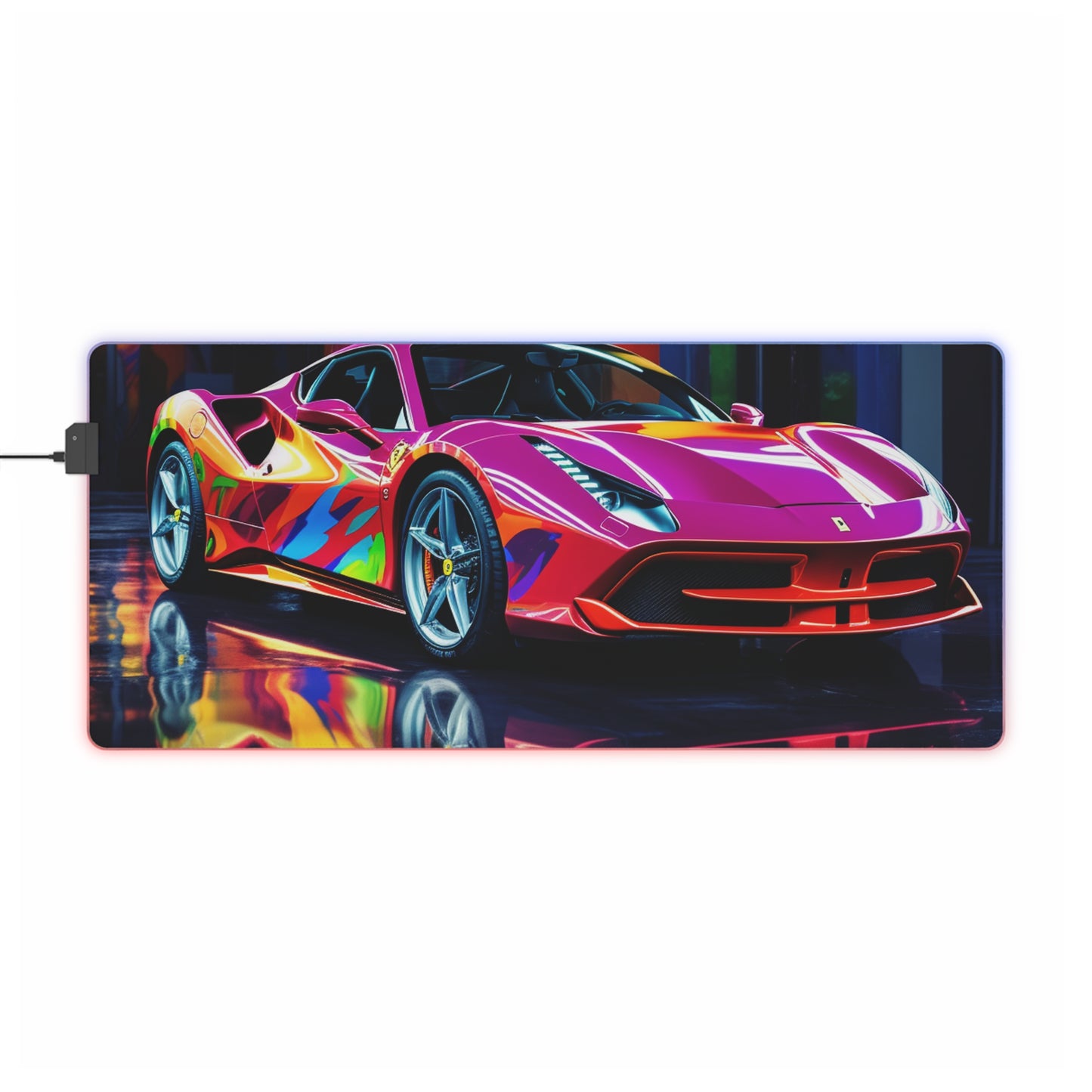 LED Gaming Mouse Pad Pink Macro Ferrari 1