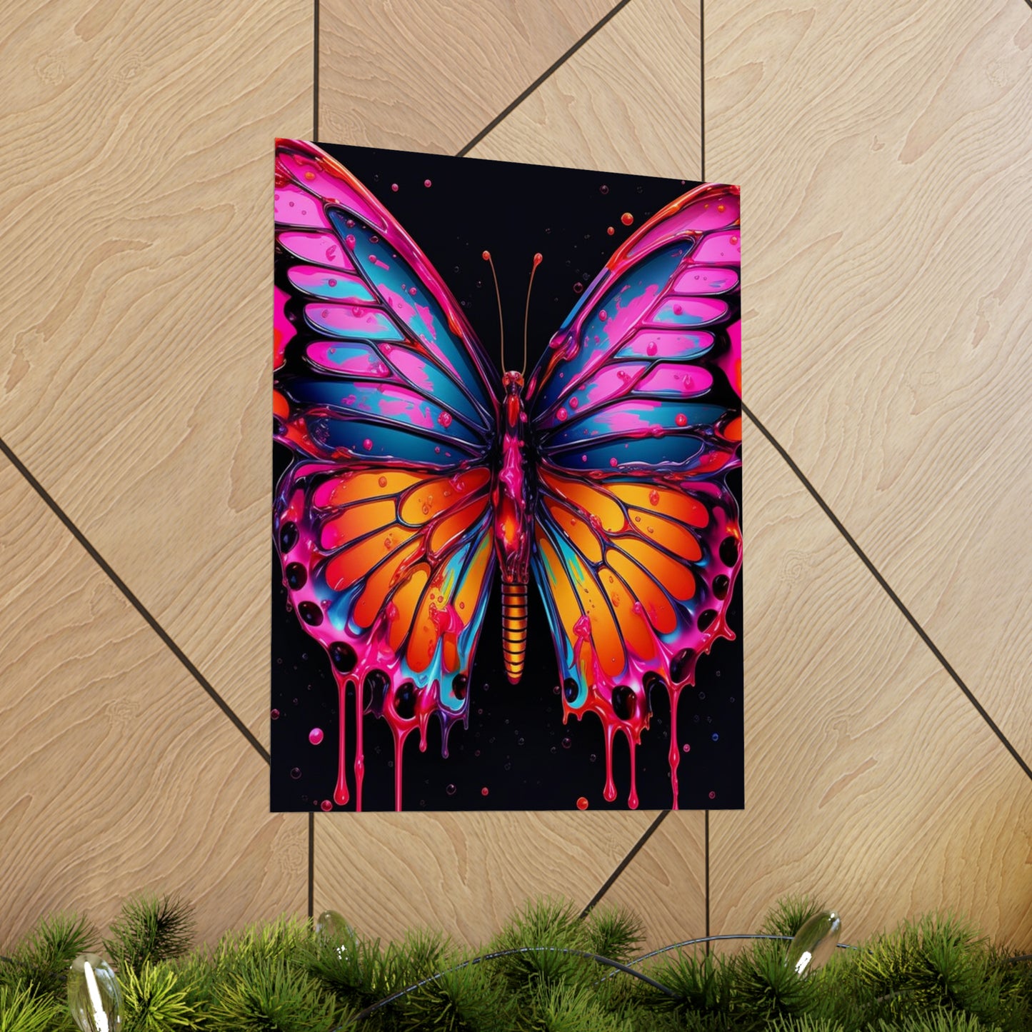 Premium Matte Vertical Posters Pink Butterfly Flair 1