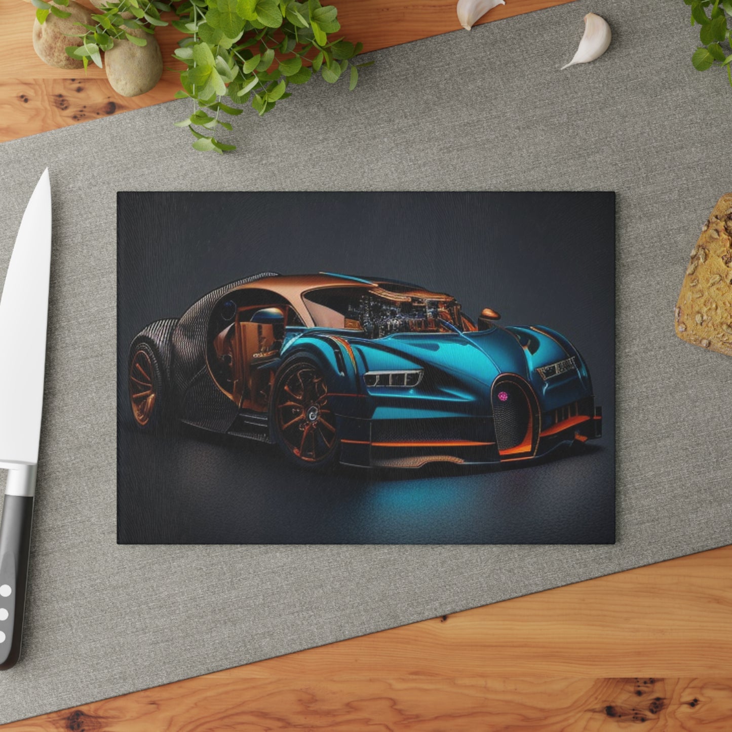 Glass Cutting Board Bugatti Blue 4