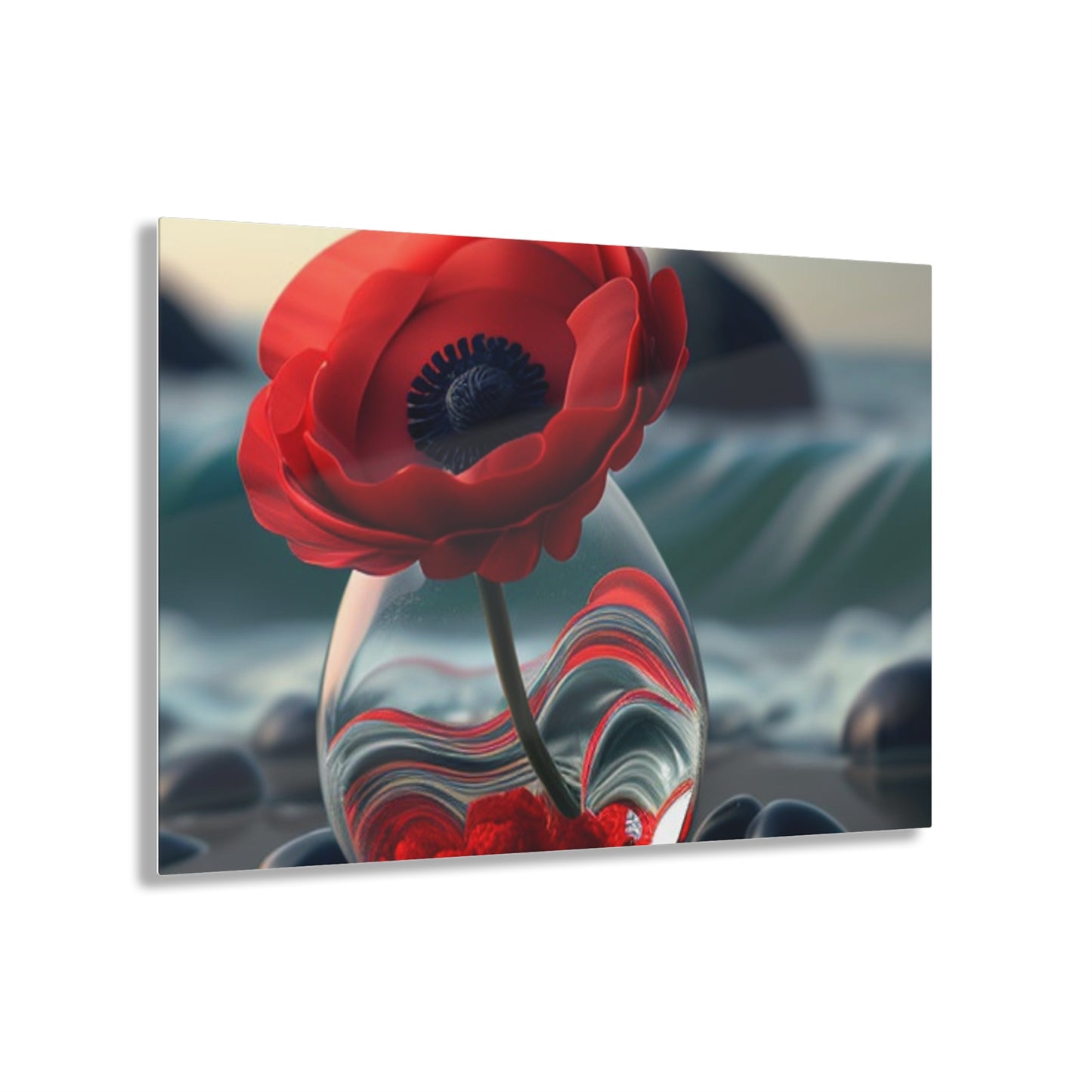 Acrylic Prints Red Anemone in a Vase 1