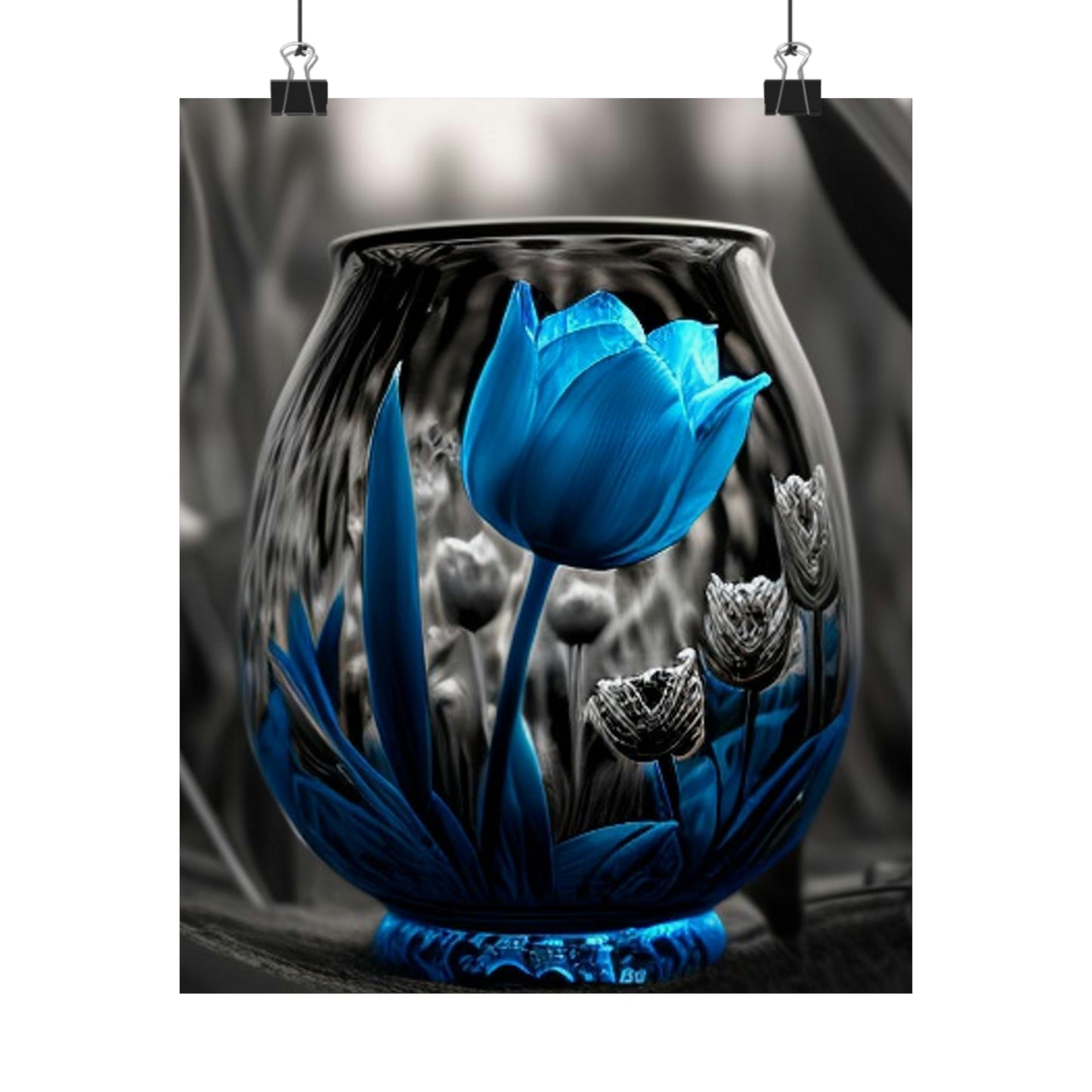 Premium Matte Vertical Posters Tulip Blue 4