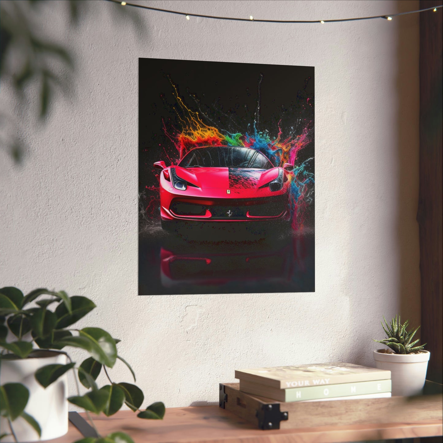 Premium Matte Vertical Posters Ferrari Water Splash 2