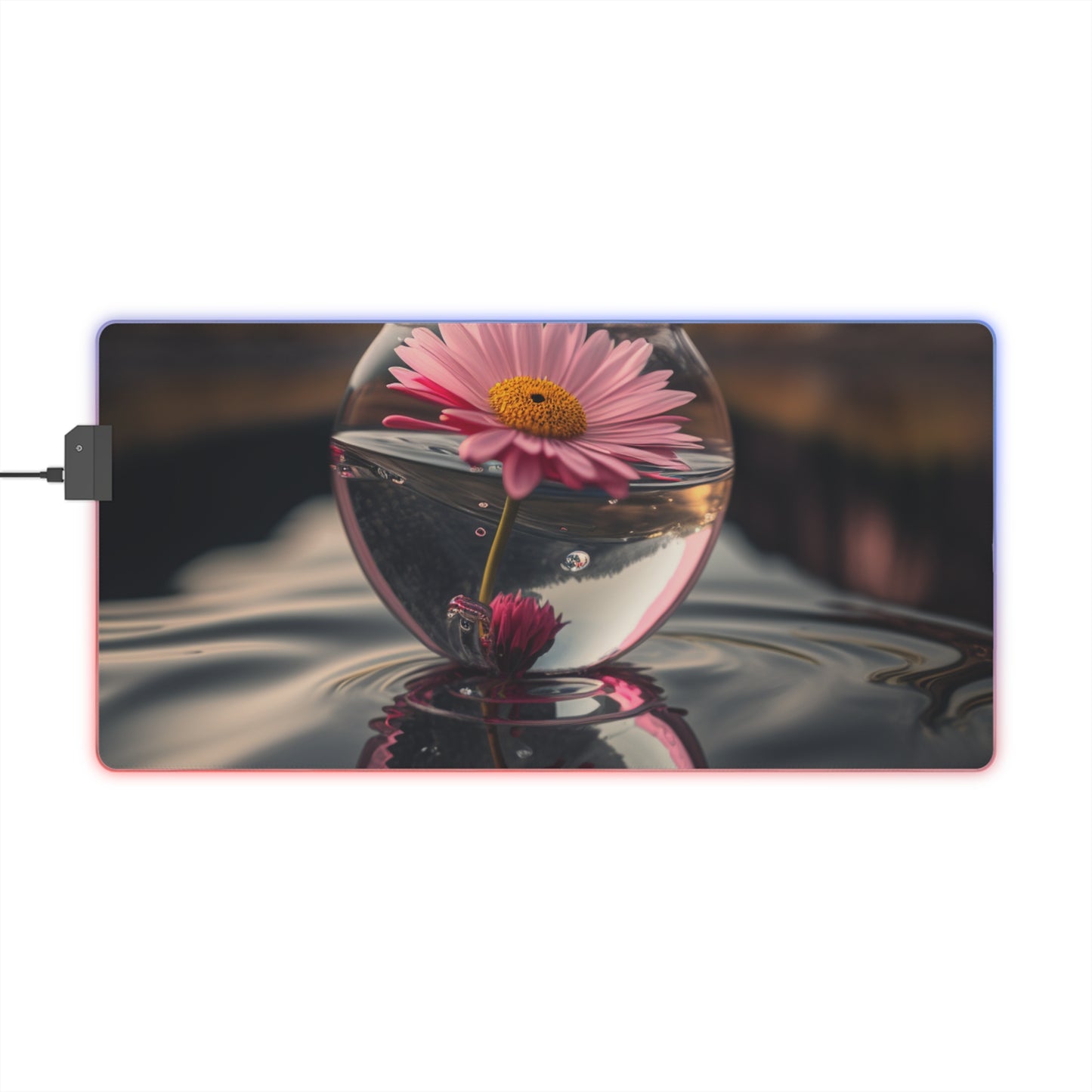 LED Gaming Mouse Pad Daisy in a vase 2