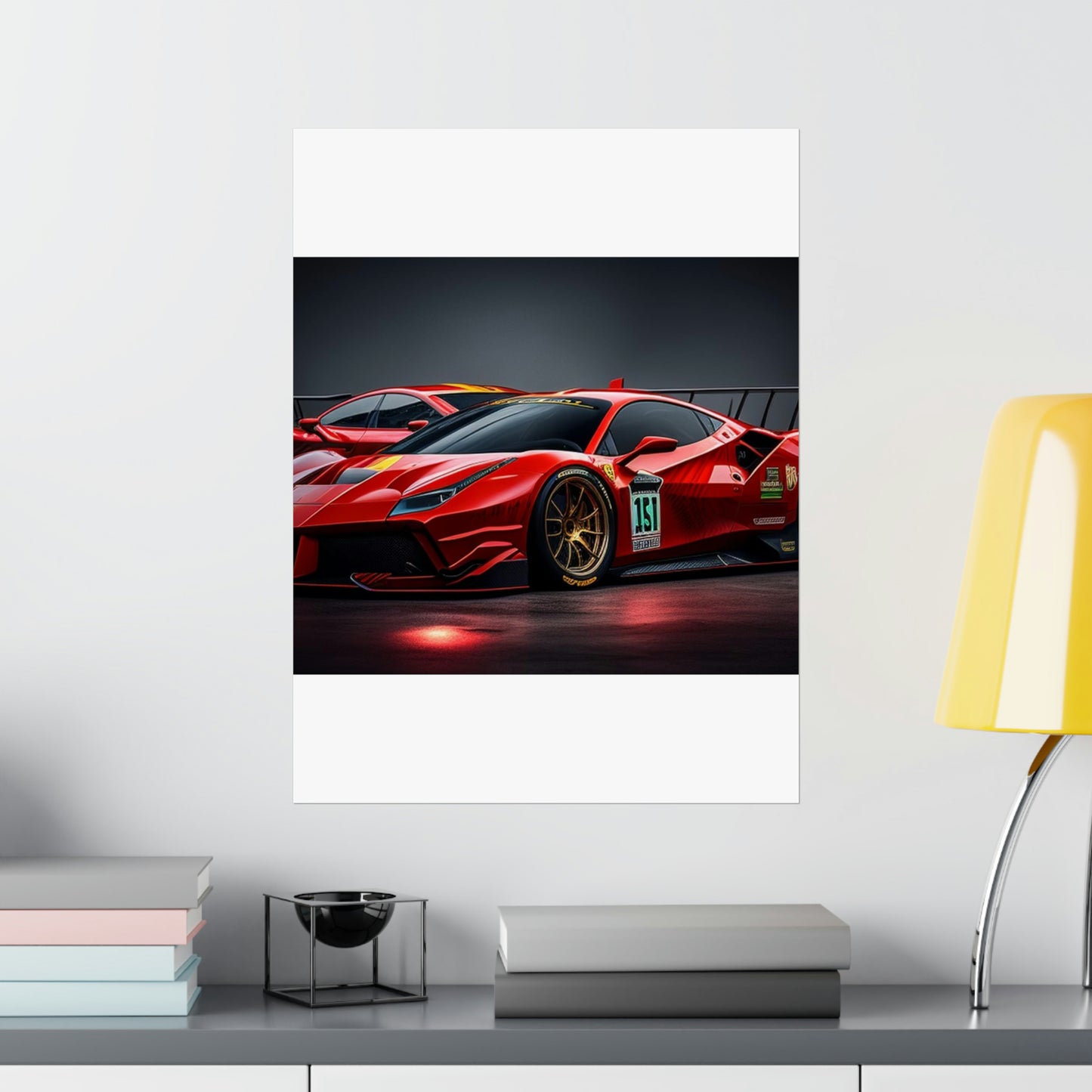 Premium Matte Vertical Posters Ferrari Red 2