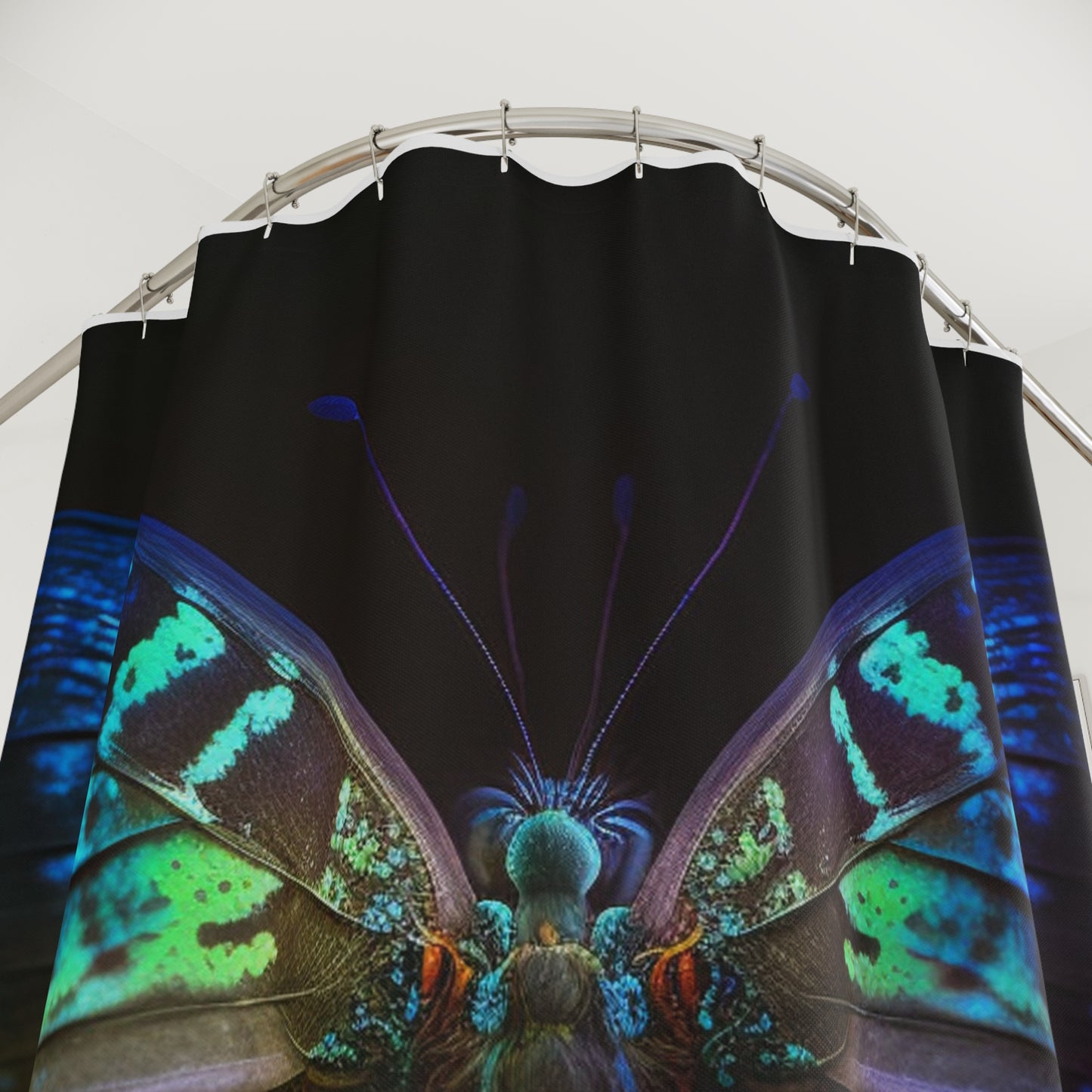 Polyester Shower Curtain Neon Hue Butterfly 3
