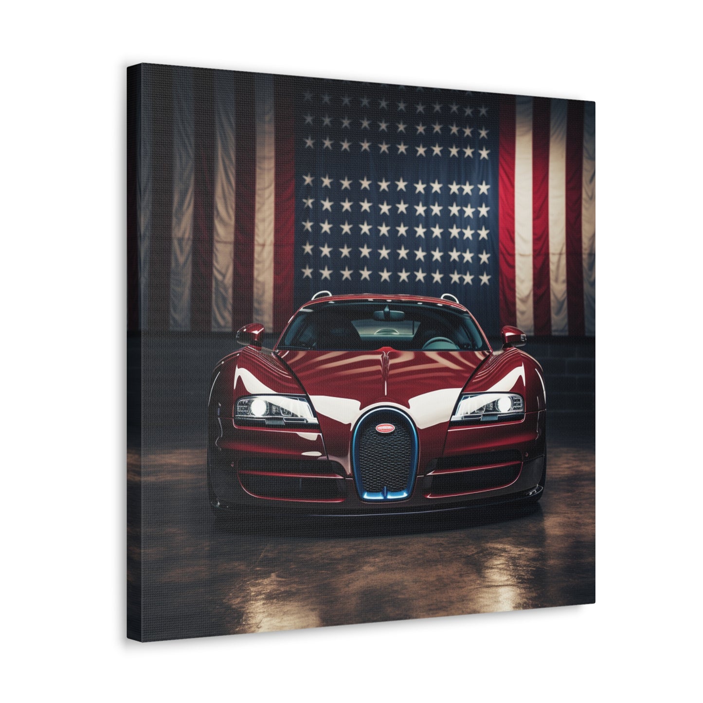 Canvas Gallery Wraps American Flag Background Bugatti 1