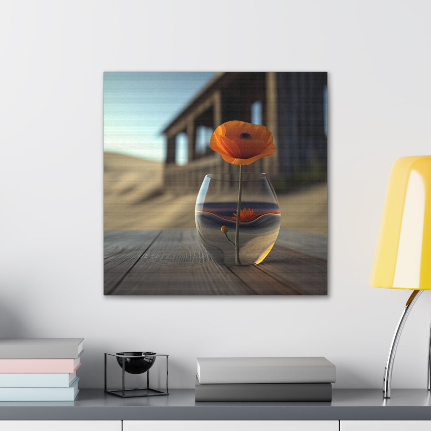 Canvas Gallery Wraps Poppy in a Glass Vase 4
