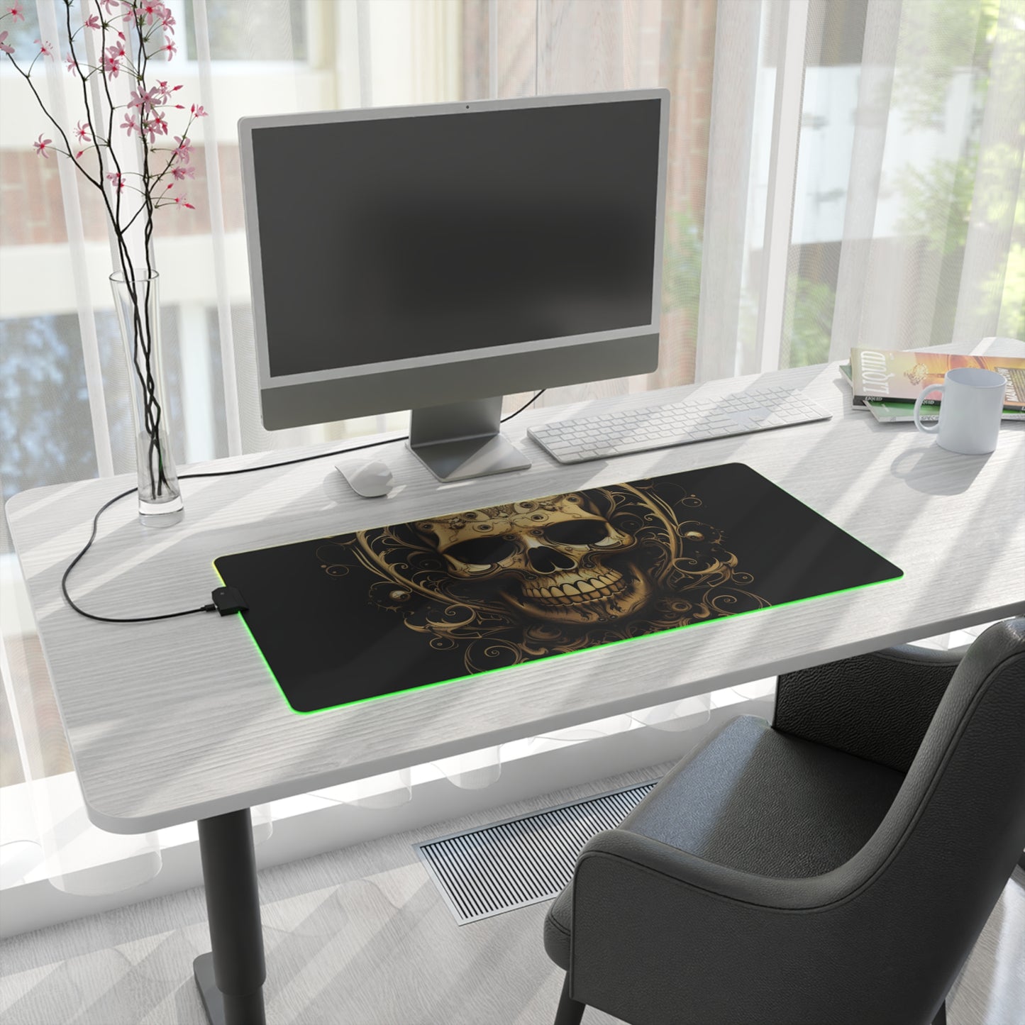 LED Gaming Mouse Pad Skull Treble Clef 3