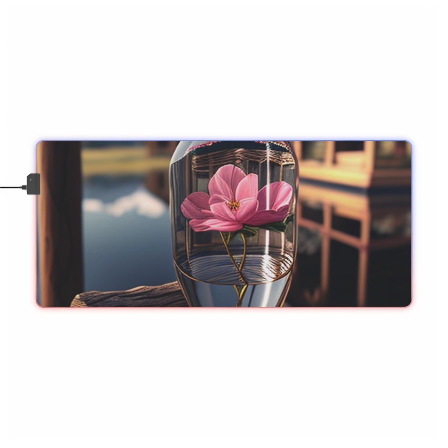 LED Gaming Mouse Pad Pink Magnolia 4