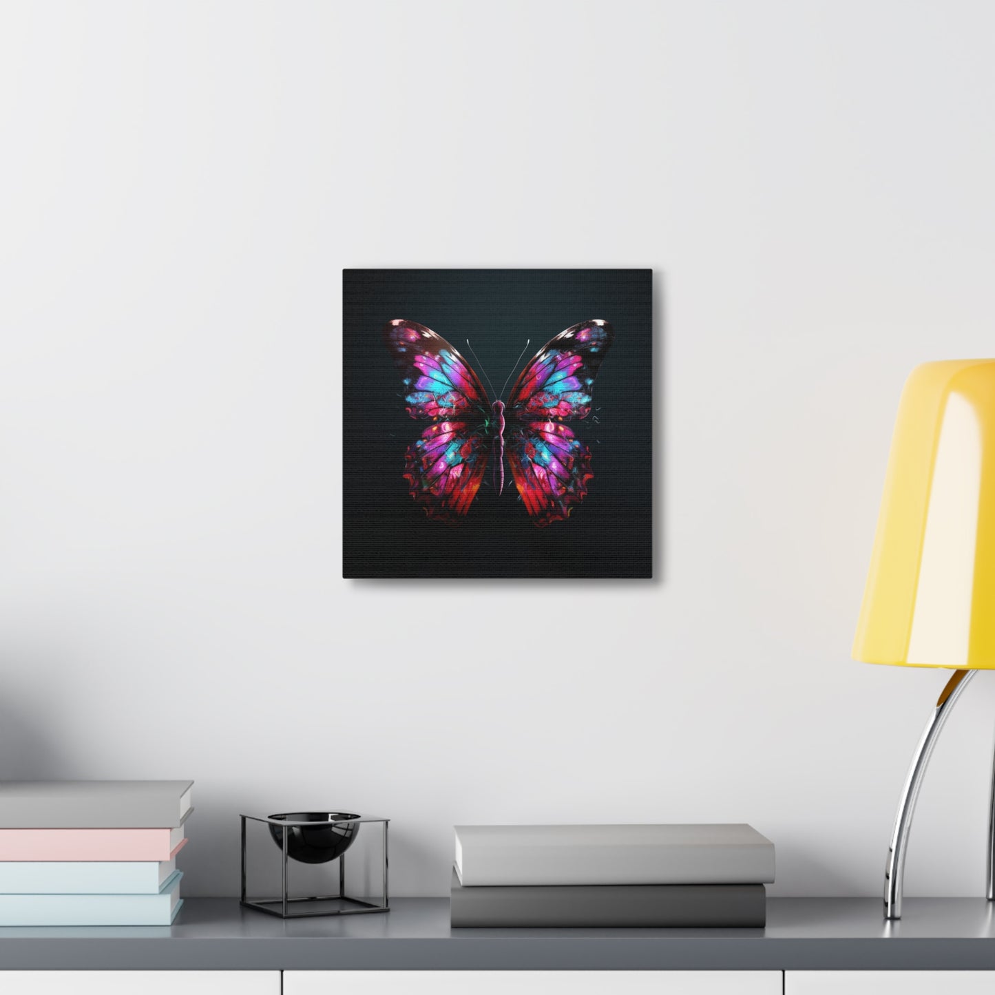 Canvas Gallery Wraps Hyper Colorful Butterfly Macro 3