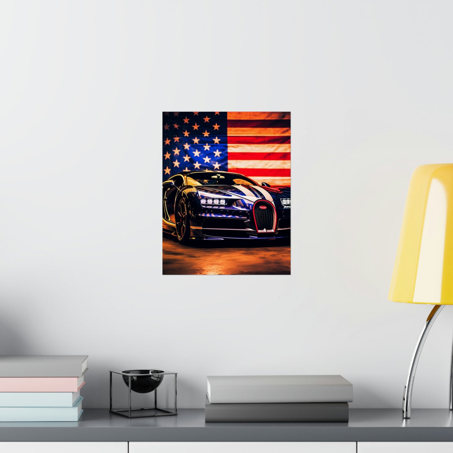 Premium Matte Vertical Posters Macro Bugatti American Flag 4